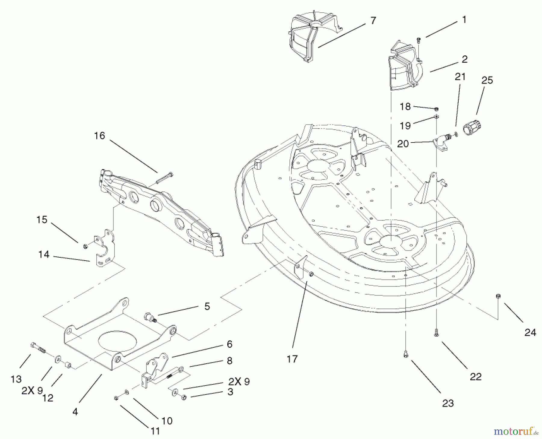 Toro Neu Mowers, Lawn & Garden Tractor Seite 1 71227 (16-38HXL) - Toro 16-38HXL Lawn Tractor, 2002 (220010001-220999999) DECK ENGAGEMENT ASSEMBLY