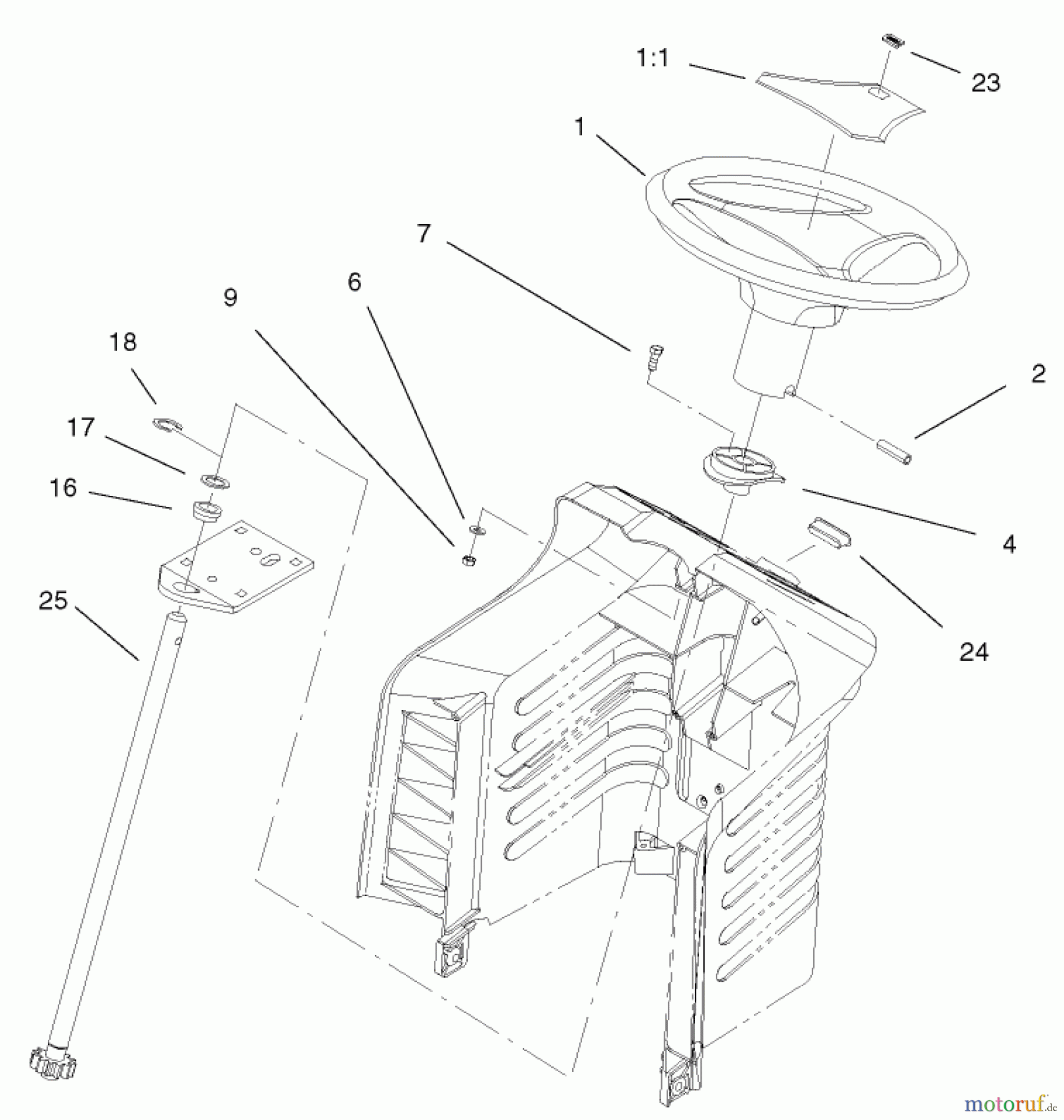 Toro Neu Mowers, Lawn & Garden Tractor Seite 1 71227 (16-38HXL) - Toro 16-38HXL Lawn Tractor, 2002 (220010001-220999999) FIXED STEERING ASSEMBLY