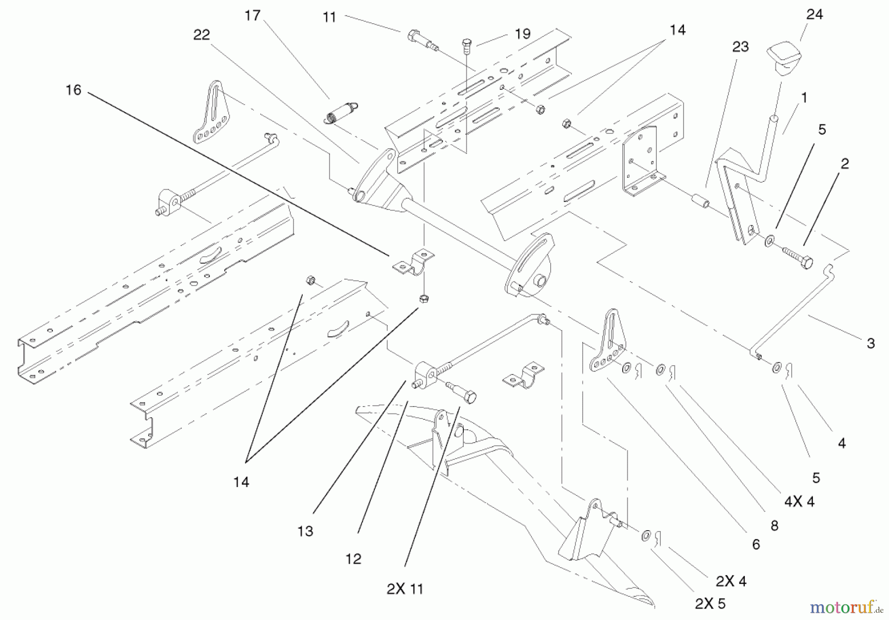  Toro Neu Mowers, Lawn & Garden Tractor Seite 1 71227 (16-38HXL) - Toro 16-38HXL Lawn Tractor, 2002 (220010001-220999999) HEIGHT OF CUT ASSEMBLY