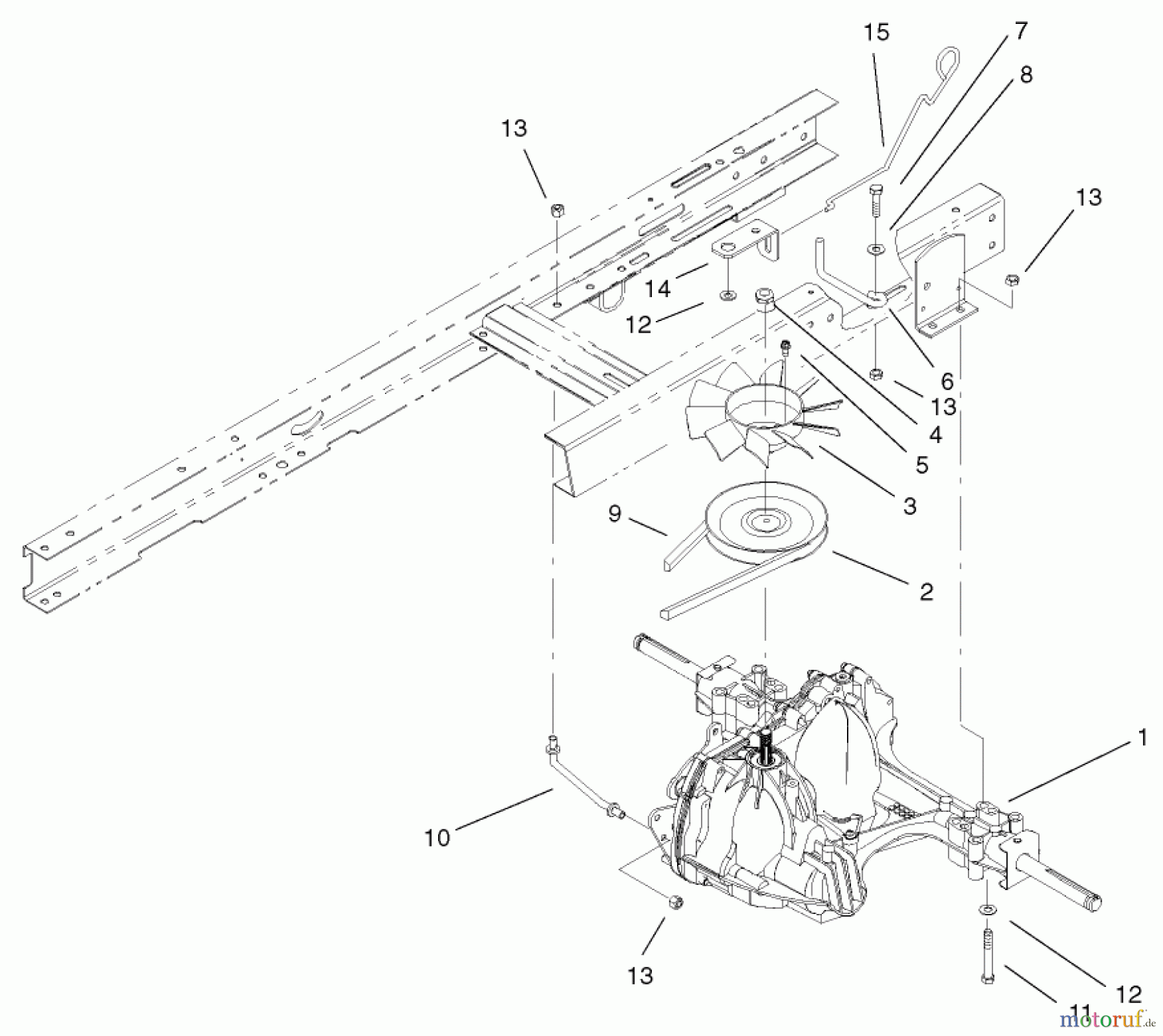Toro Neu Mowers, Lawn & Garden Tractor Seite 1 71227 (16-38HXL) - Toro 16-38HXL Lawn Tractor, 2002 (220010001-220999999) HYDRO TRANSAXLE ASSEMBLY