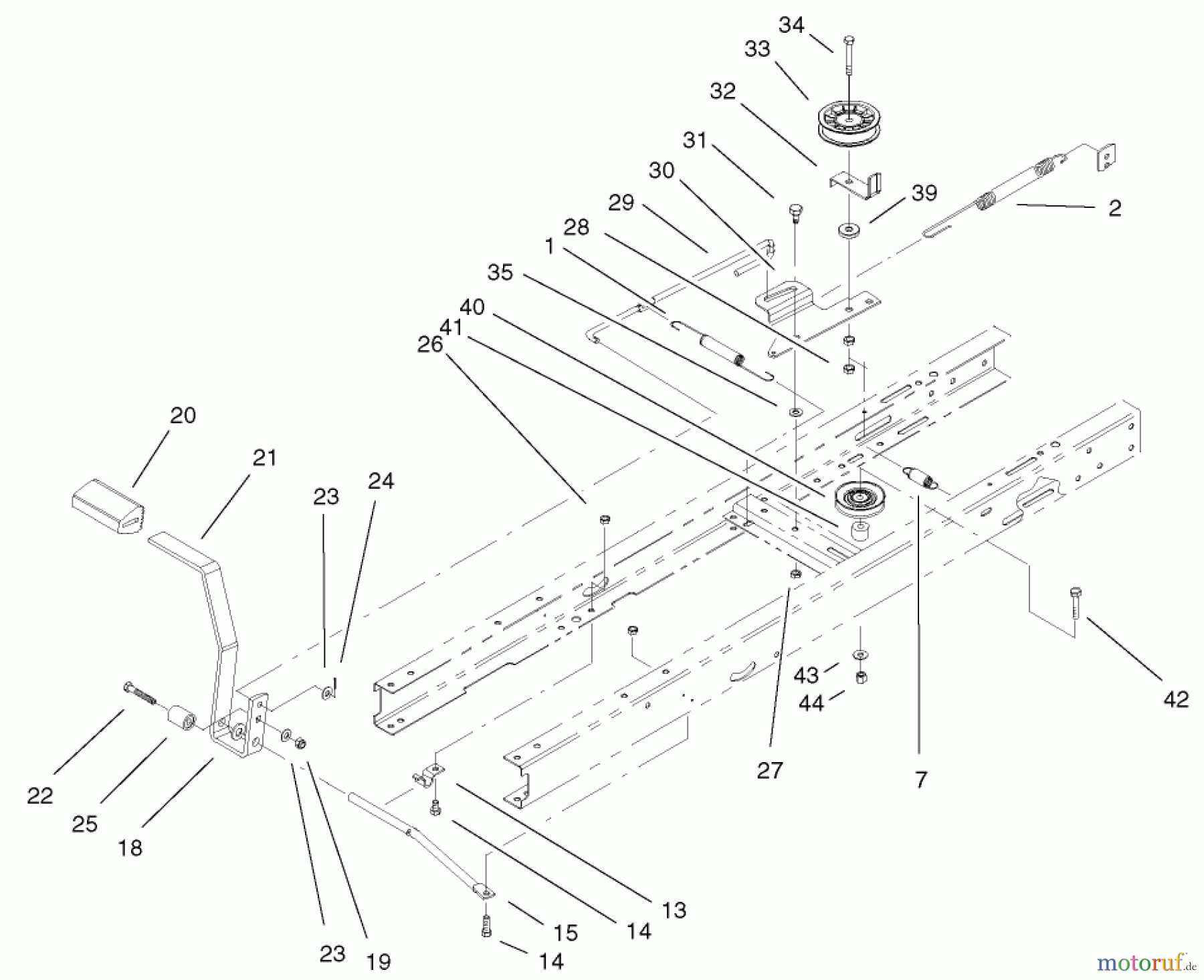 Toro Neu Mowers, Lawn & Garden Tractor Seite 1 71227 (16-38HXL) - Toro 16-38HXL Lawn Tractor, 2002 (220010001-220999999) TRACTION CLUTCHING ASSEMBLY