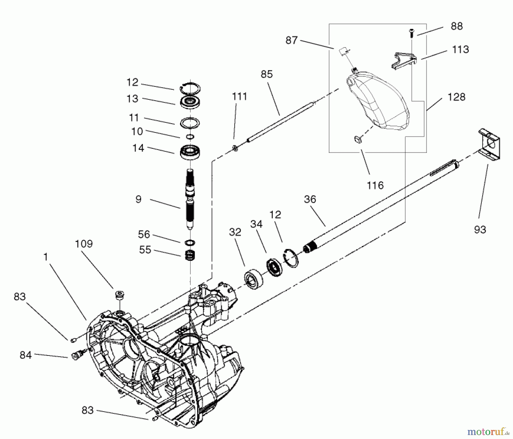 Toro Neu Mowers, Lawn & Garden Tractor Seite 1 71227 (16-38HXL) - Toro 16-38HXL Lawn Tractor, 2003 (230000001-230999999) AXLE ASSEMBLY