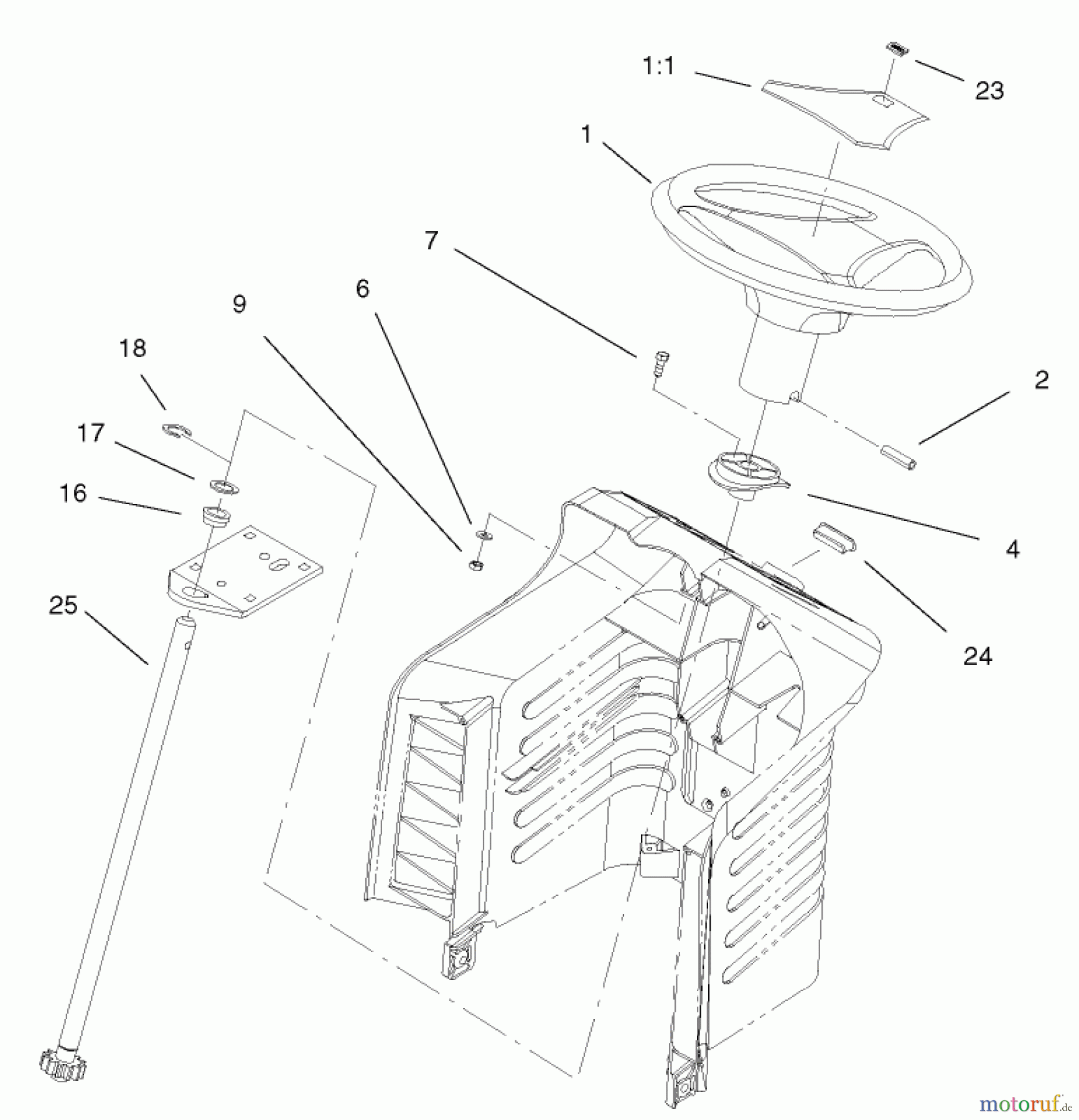 Toro Neu Mowers, Lawn & Garden Tractor Seite 1 71227 (16-38HXL) - Toro 16-38HXL Lawn Tractor, 2003 (230000001-230999999) FIXED STEERING ASSEMBLY