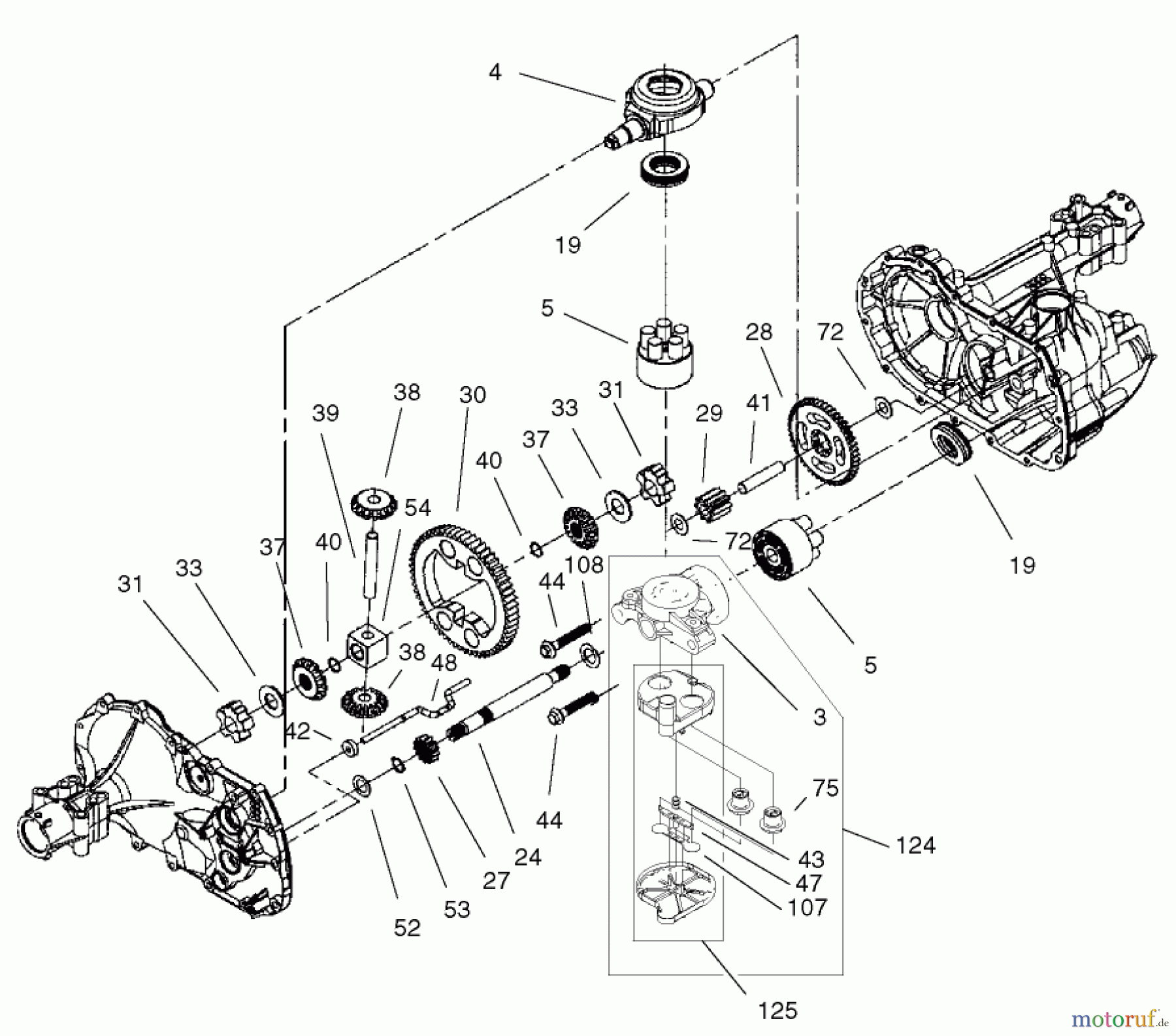 Toro Neu Mowers, Lawn & Garden Tractor Seite 1 71227 (16-38HXL) - Toro 16-38HXL Lawn Tractor, 2003 (230000001-230999999) GEAR ASSEMBLY