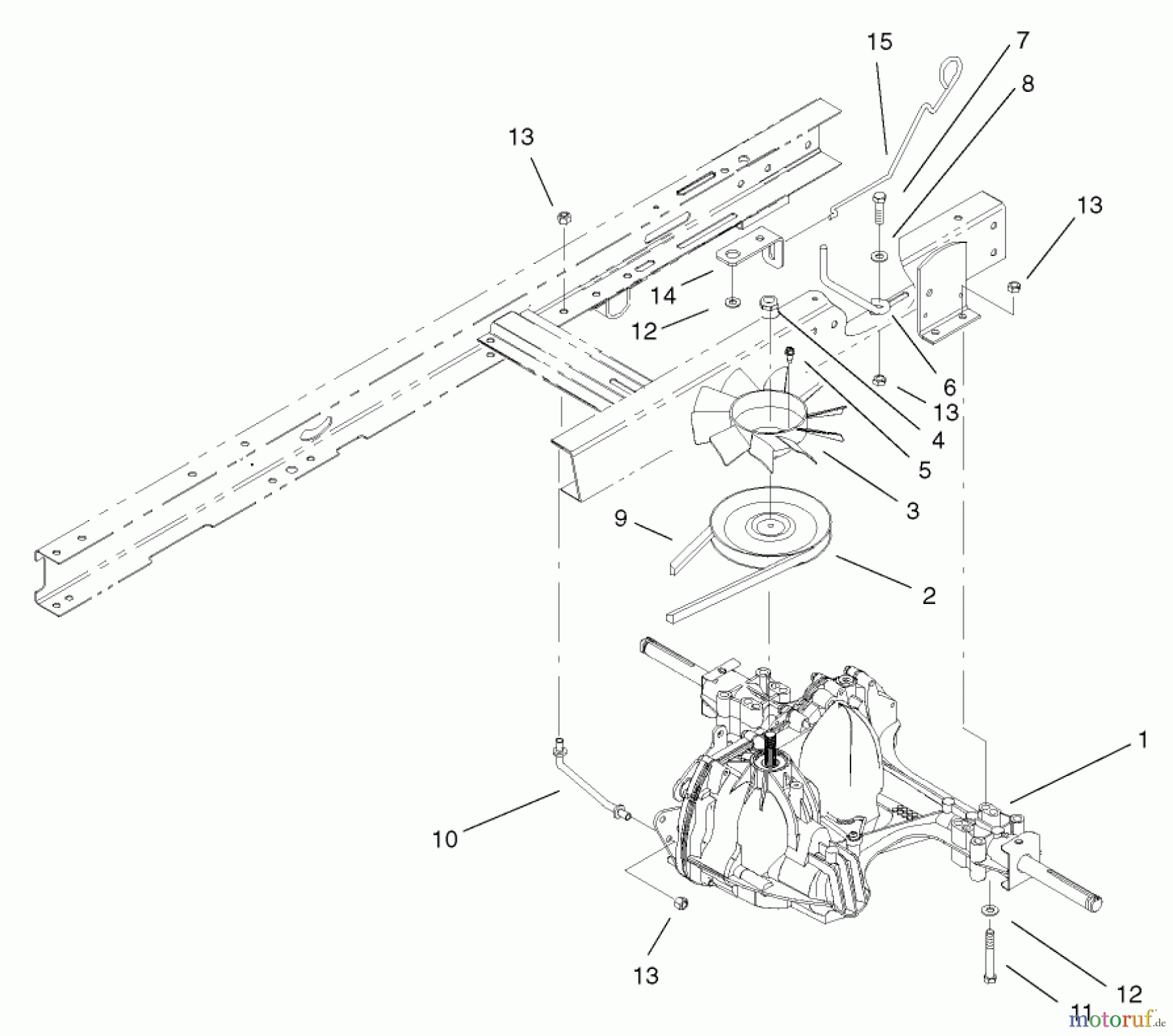 Toro Neu Mowers, Lawn & Garden Tractor Seite 1 71242 (16-38HXLE) - Toro 16-38HXLE Lawn Tractor, 2003 (230000001-230999999) HYDRO TRANSAXLE ASSEMBLY