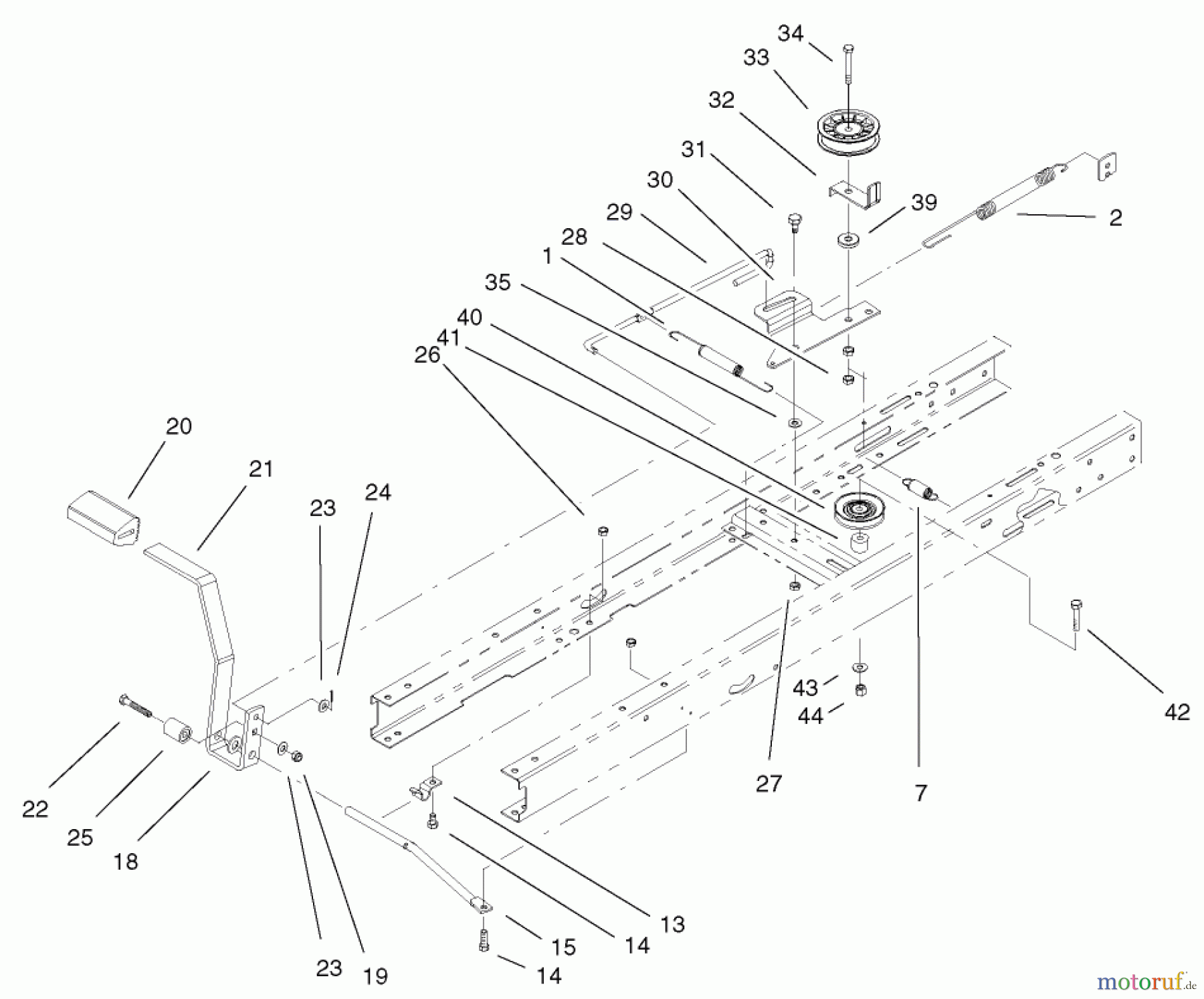 Toro Neu Mowers, Lawn & Garden Tractor Seite 1 71227 (16-38HXL) - Toro 16-38HXL Lawn Tractor, 2003 (230000001-230999999) TRACTION CLUTCHING ASSEMBLY