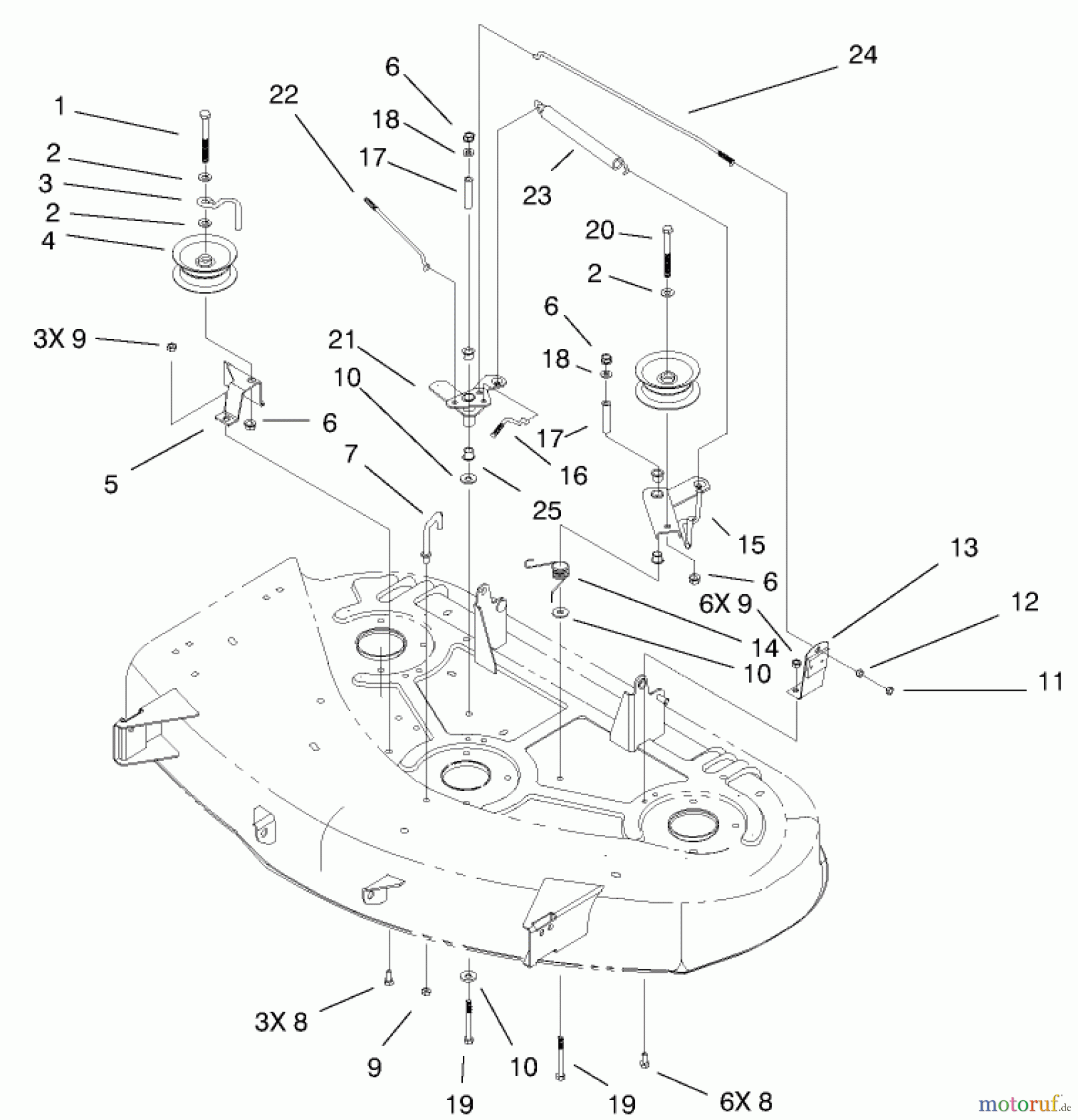  Toro Neu Mowers, Lawn & Garden Tractor Seite 1 71228 (17-44HXL) - Toro 17-44HXL Lawn Tractor, 2002 (220000001-220010000) IDLER AND BRAKE ASSEMBLY