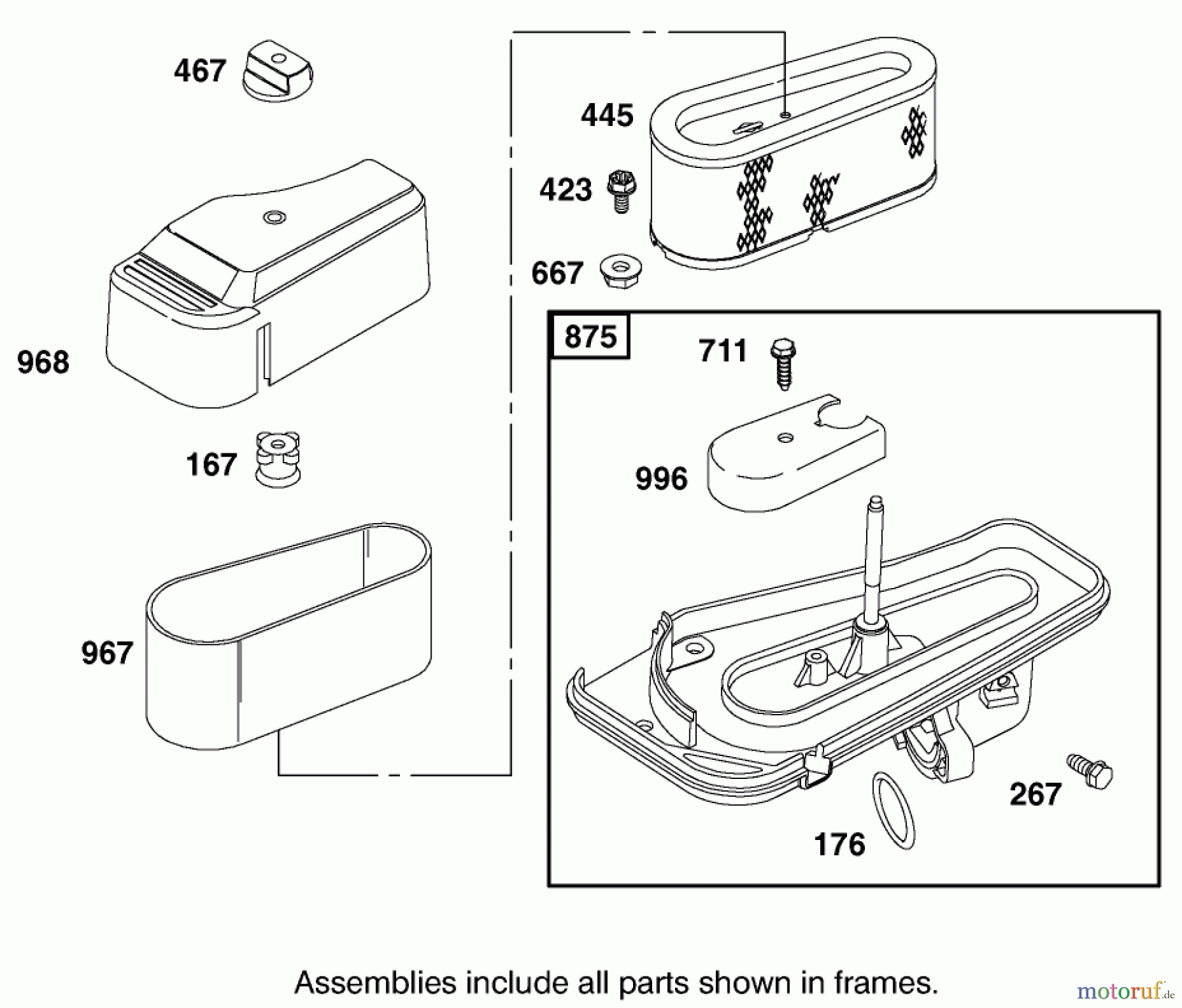 Toro Neu Mowers, Lawn & Garden Tractor Seite 1 71233 (17-44HXL) - Toro 17-44HXL Indy Special Edition Lawn Tractor, 2001 (210000001-210999999) AIR CLEANER ASSEMBLY BRIGGS AND STRATTON MODEL 312777-0128-E1