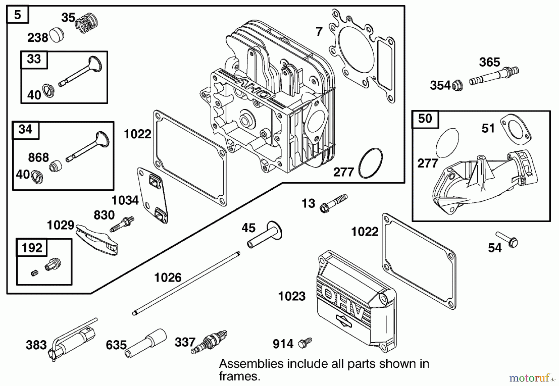 Toro Neu Mowers, Lawn & Garden Tractor Seite 1 71233 (17-44HXL) - Toro 17-44HXL Indy Special Edition Lawn Tractor, 2001 (210000001-210999999) CYLINDER HEAD ASSEMBLY BRIGGS AND STRATTON MODEL 312777-0128-E1