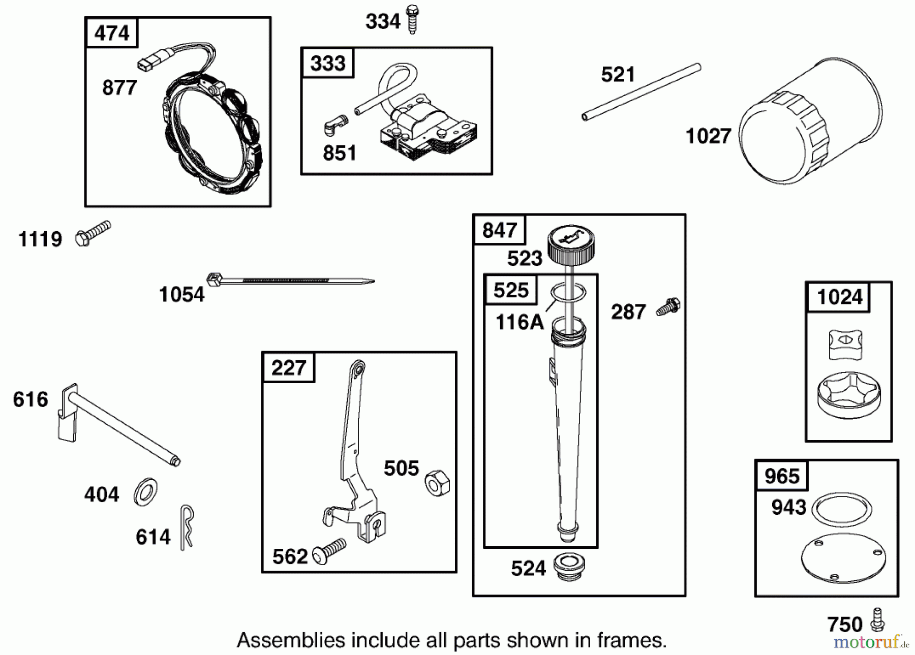 Toro Neu Mowers, Lawn & Garden Tractor Seite 1 71233 (17-44HXL) - Toro 17-44HXL Indy Special Edition Lawn Tractor, 2001 (210000001-210999999) OIL FILTER, TUBE, AND PUMP ASSEMBLY BRIGGS AND STRATTON MODEL 312777-0128-E1