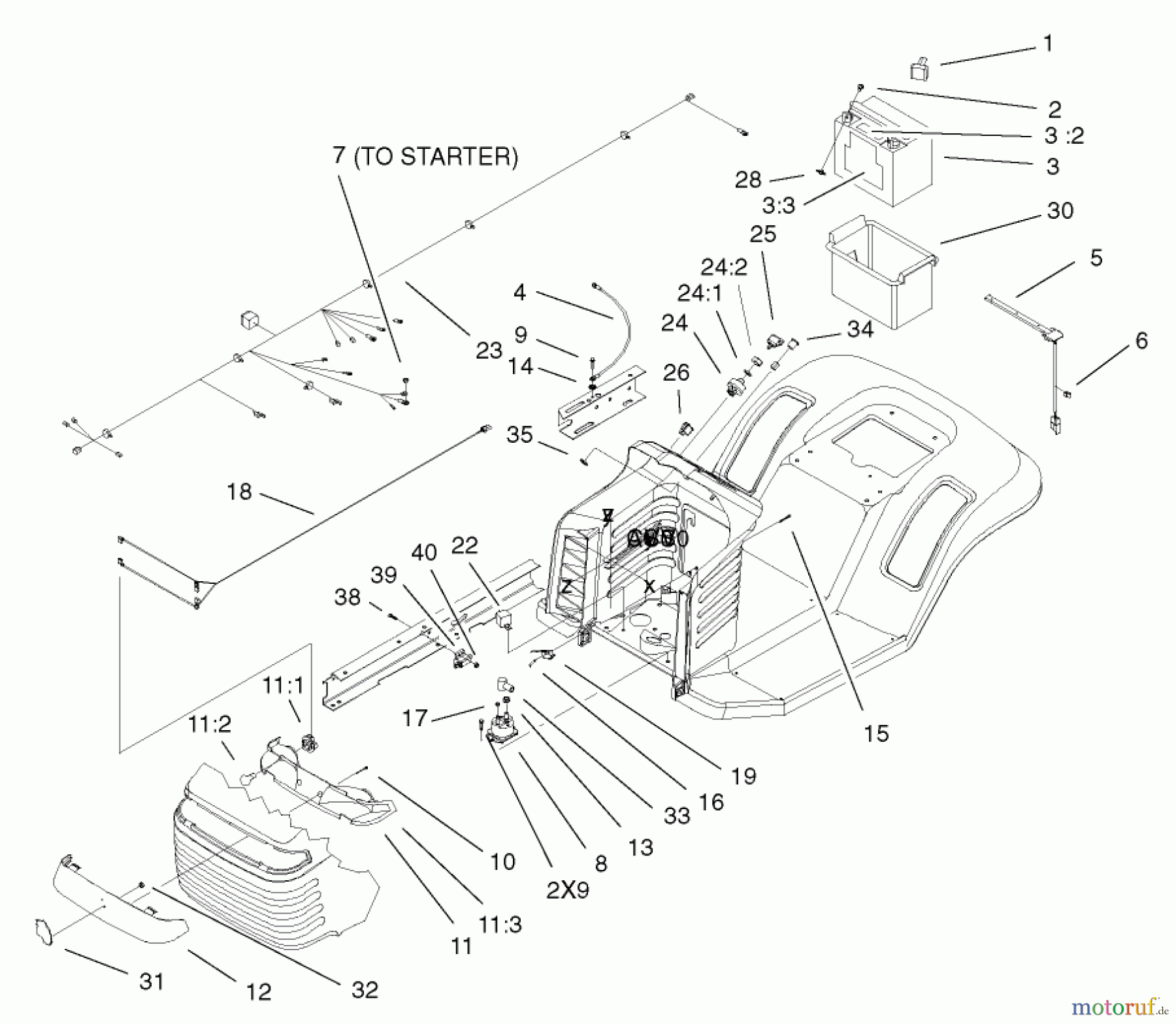 Toro Neu Mowers, Lawn & Garden Tractor Seite 1 71233 (17-44HXL) - Toro 17-44HXL Indy Special Edition Lawn Tractor, 2002 (220000001-220999999) ELECTRICAL ASSEMBLY