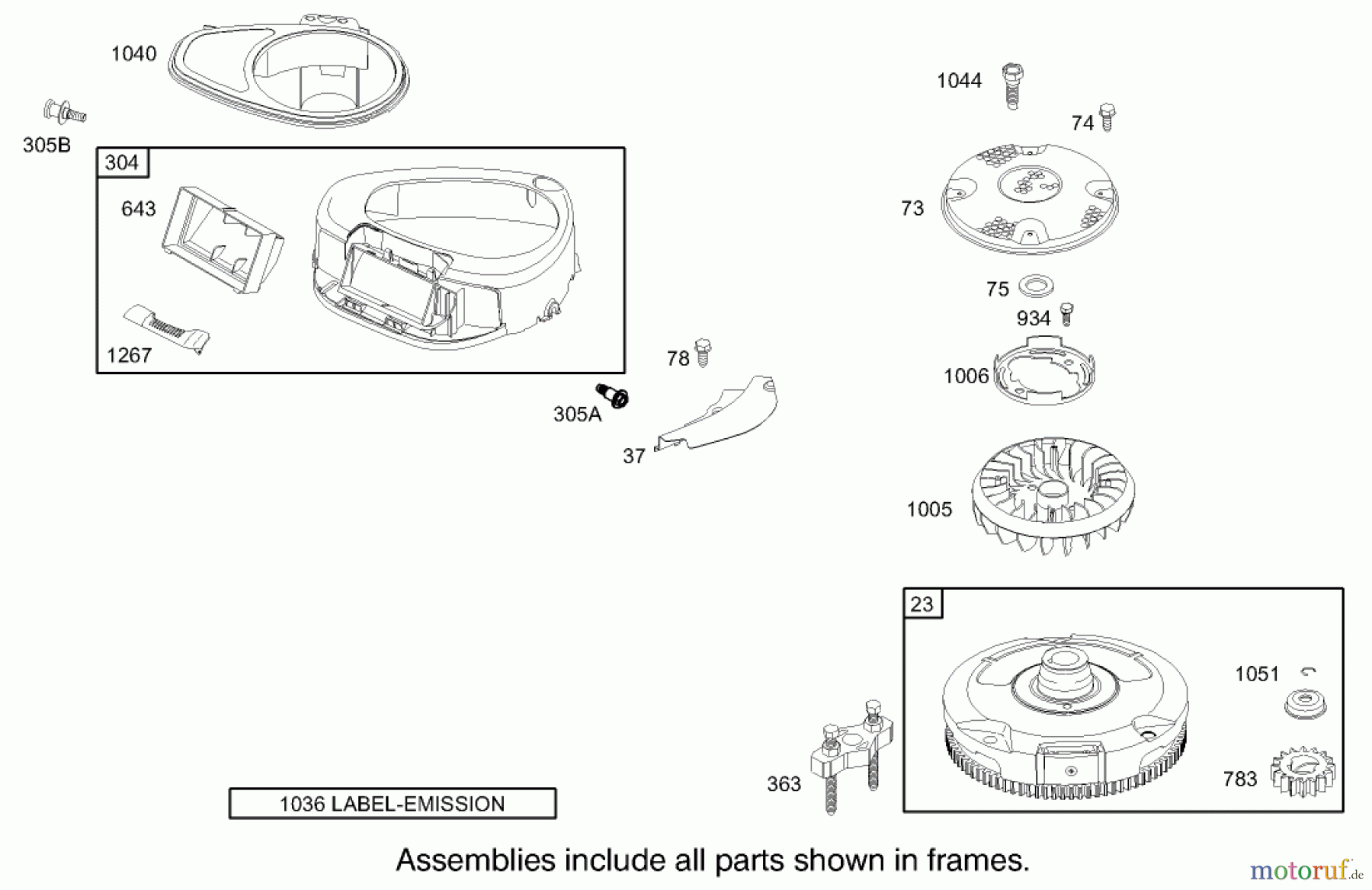 Toro Neu Mowers, Lawn & Garden Tractor Seite 1 71233 (17-44HXL) - Toro 17-44HXL Indy Special Edition Lawn Tractor, 2003 (230000001-230999999) BLOWER HOUSING ASSEMBLY BRIGGS AND STRATTON MODEL 31F777-0123-E1