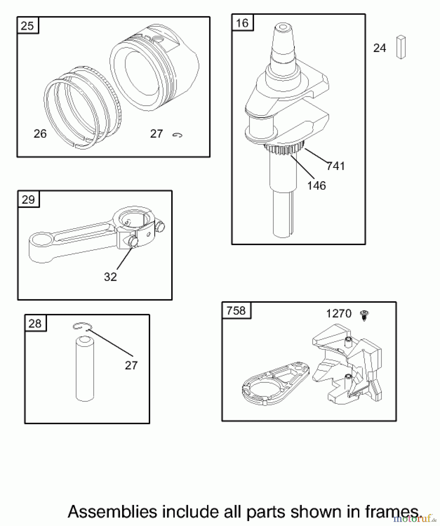 Toro Neu Mowers, Lawn & Garden Tractor Seite 1 71233 (17-44HXL) - Toro 17-44HXL Indy Special Edition Lawn Tractor, 2003 (230000001-230999999) CRANKSHAFT ASSEMBLY BRIGGS AND STRATTON MODEL 31F777-0123-E1