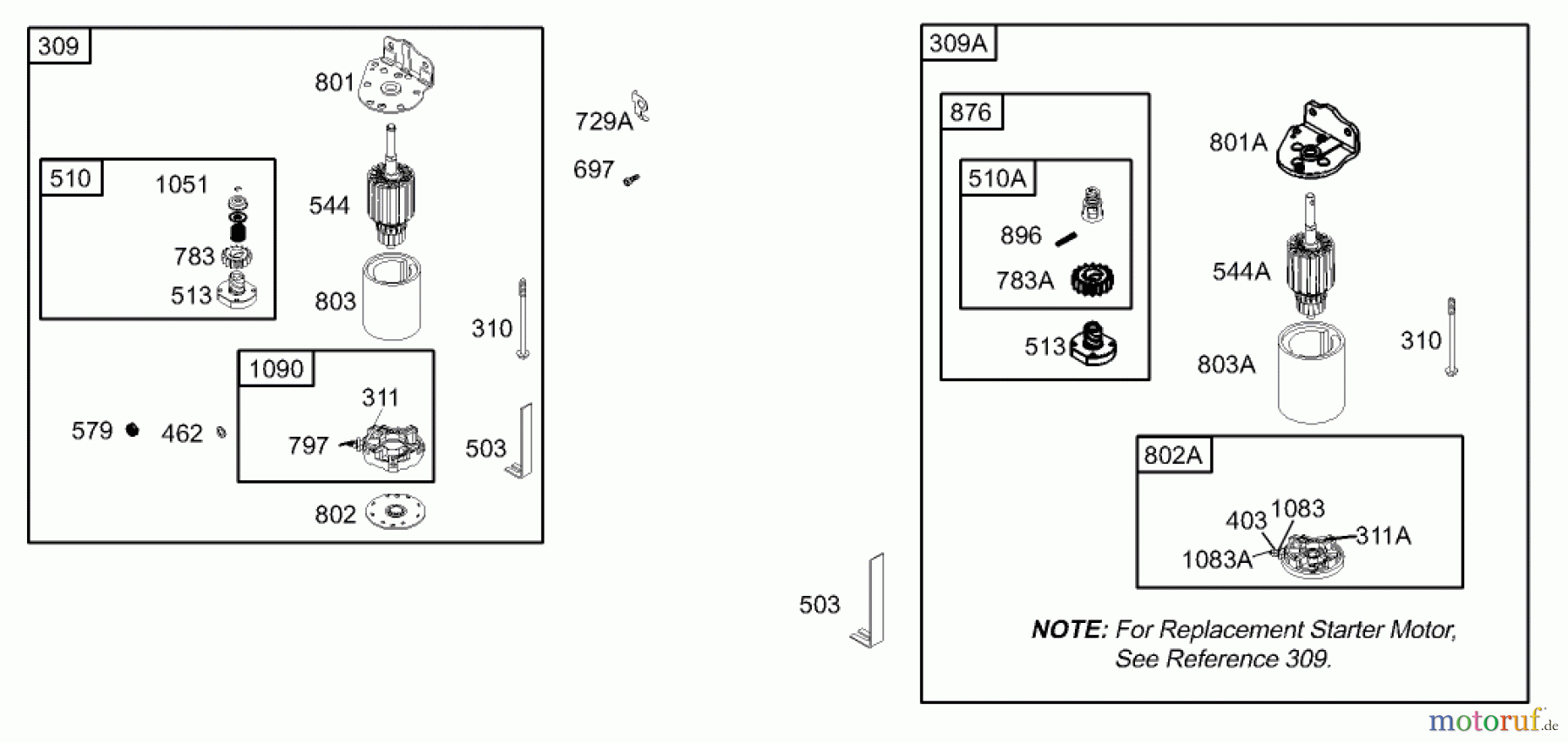 Toro Neu Mowers, Lawn & Garden Tractor Seite 1 71233 (17-44HXL) - Toro 17-44HXL Indy Special Edition Lawn Tractor, 2003 (230000001-230999999) STARTER ASSEMBLY BRIGGS AND STRATTON MODEL 31F777-0123-E1