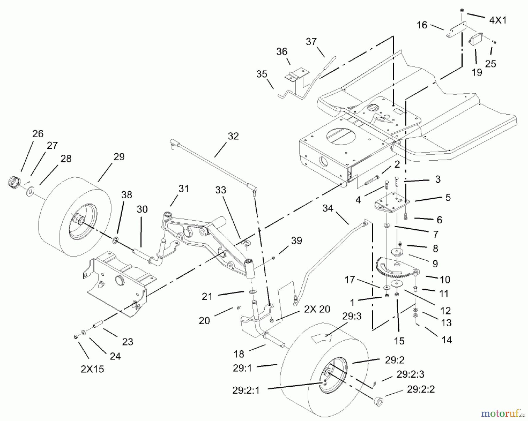 Toro Neu Mowers, Lawn & Garden Tractor Seite 1 71233 (17-44HXL) - Toro 17-44HXL Indy Special Edition Lawn Tractor, 2003 (230000001-230999999) STEERING COMPONENT ASSEMBLY