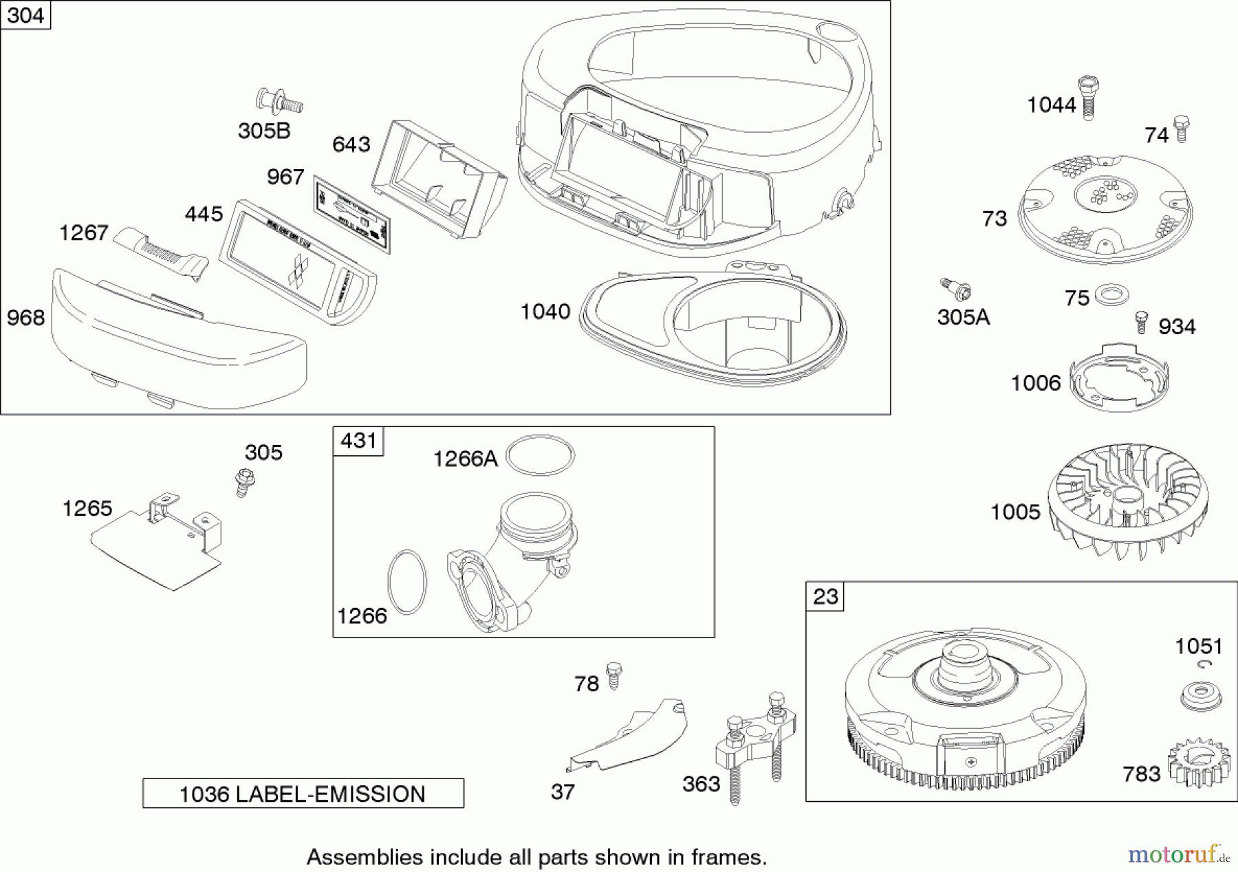 Toro Neu Mowers, Lawn & Garden Tractor Seite 1 71242 (16-38HXLE) - Toro 16-38HXLE Lawn Tractor, 2004 (240000001-240999999) BLOWER HOUSING ASSEMBLY BRIGGS AND STRATTON MODEL 286H77-0121-E1