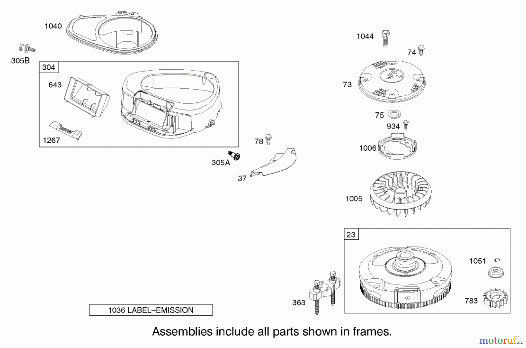 Toro Neu Mowers, Lawn & Garden Tractor Seite 1 71243 (17-38HXLE) - Toro 17-38HXLE Lawn Tractor, 2004 (240000001-240999999) BLOWER HOUSING ASSEMBLY BRIGGS AND STRATTON 31F777-0123-E1