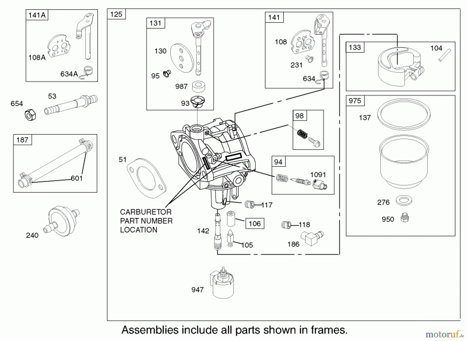 Toro Neu Mowers, Lawn & Garden Tractor Seite 1 71243 (17-38HXLE) - Toro 17-38HXLE Lawn Tractor, 2004 (240000001-240999999) CARBURETOR ASSEMBLY BRIGGS AND STRATTON 31F777-0123-E1