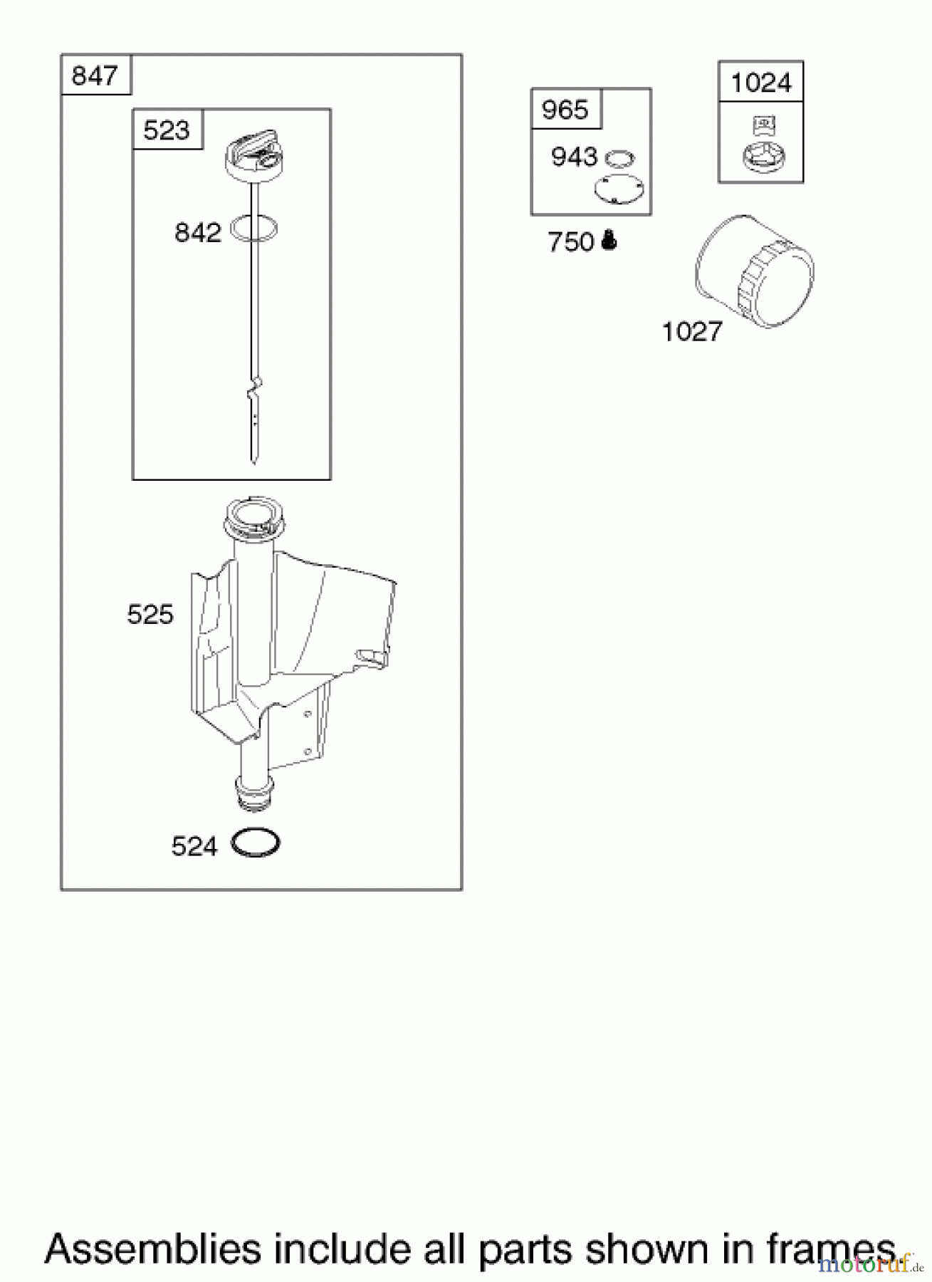 Toro Neu Mowers, Lawn & Garden Tractor Seite 1 71243 (17-38HXLE) - Toro 17-38HXLE Lawn Tractor, 2004 (240000001-240999999) OIL FILTER, TUBE AND PUMP ASSEMBLY BRIGGS AND STRATTON 31F777-0123-E1