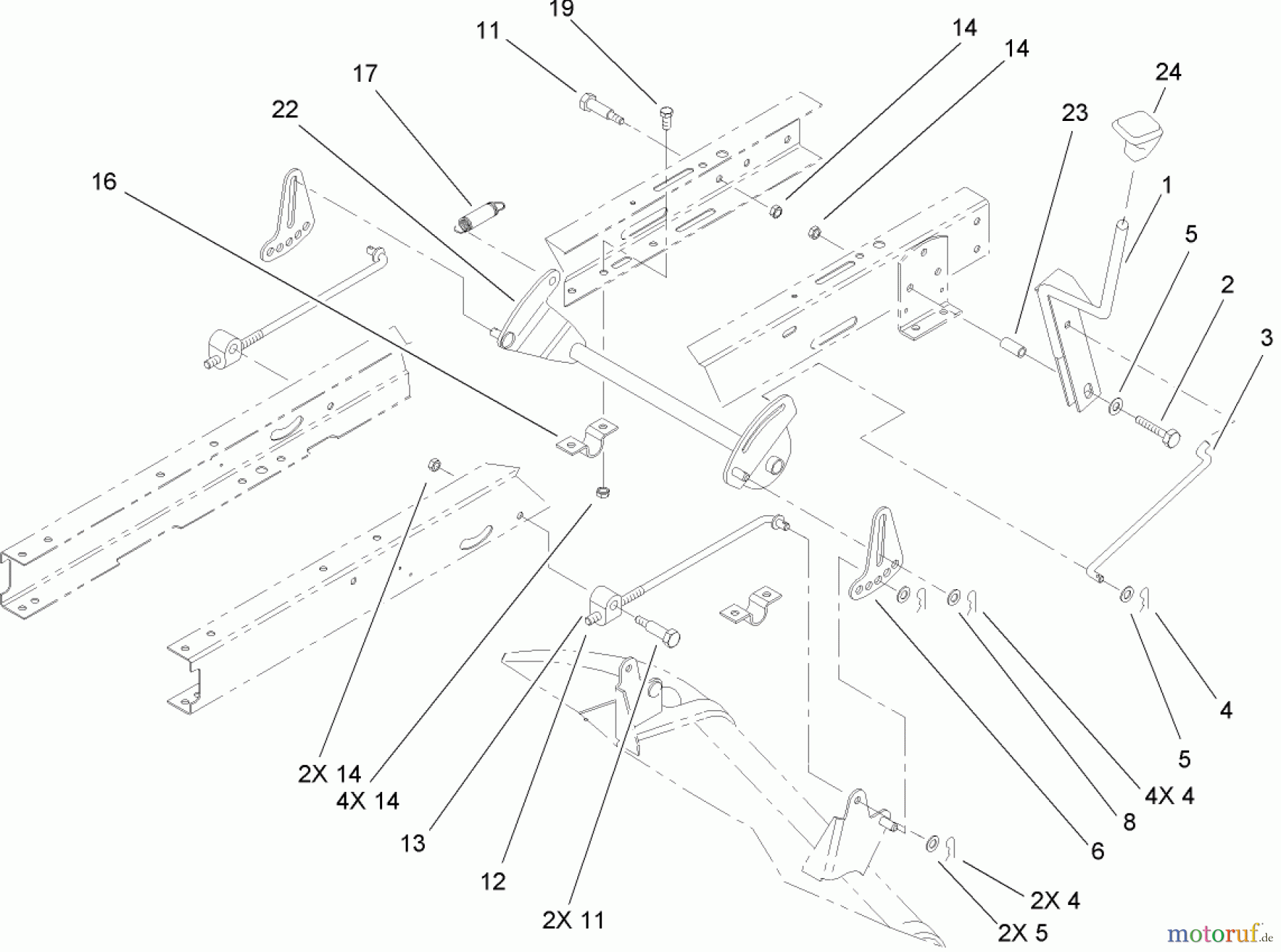Toro Neu Mowers, Lawn & Garden Tractor Seite 1 71246 (XL 380H) - Toro XL 380H Lawn Tractor, 2007 (270000001-270999999) HEIGHT-OF-CUT ASSEMBLY