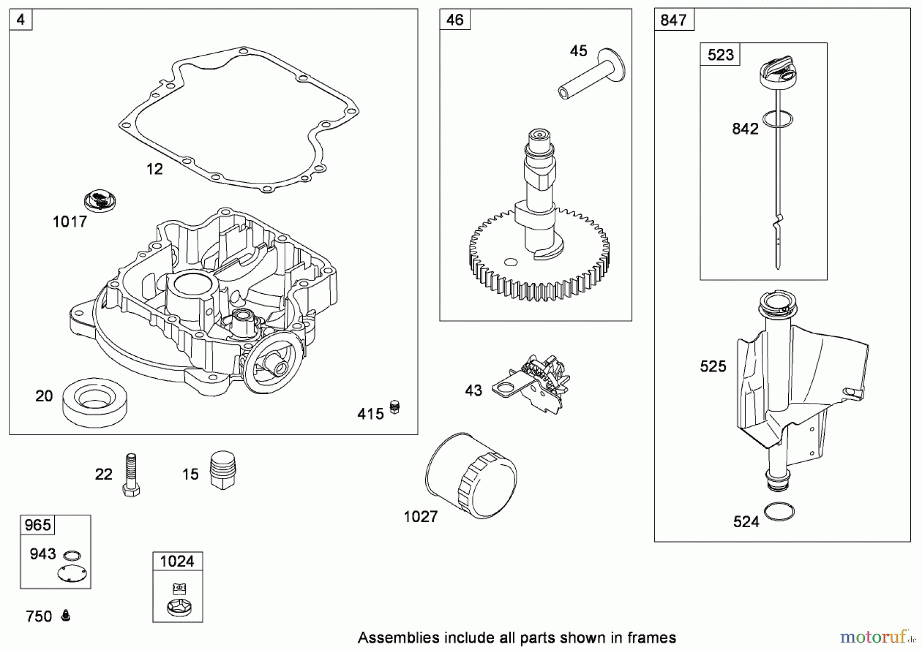 Toro Neu Mowers, Lawn & Garden Tractor Seite 1 71253 (XL 440H) - Toro XL 440H Lawn Tractor, 2008 (280000001-280999999) CRANKCASE ASSEMBLY BRIGGS AND STRATTON MODEL 31P777-0133-E1