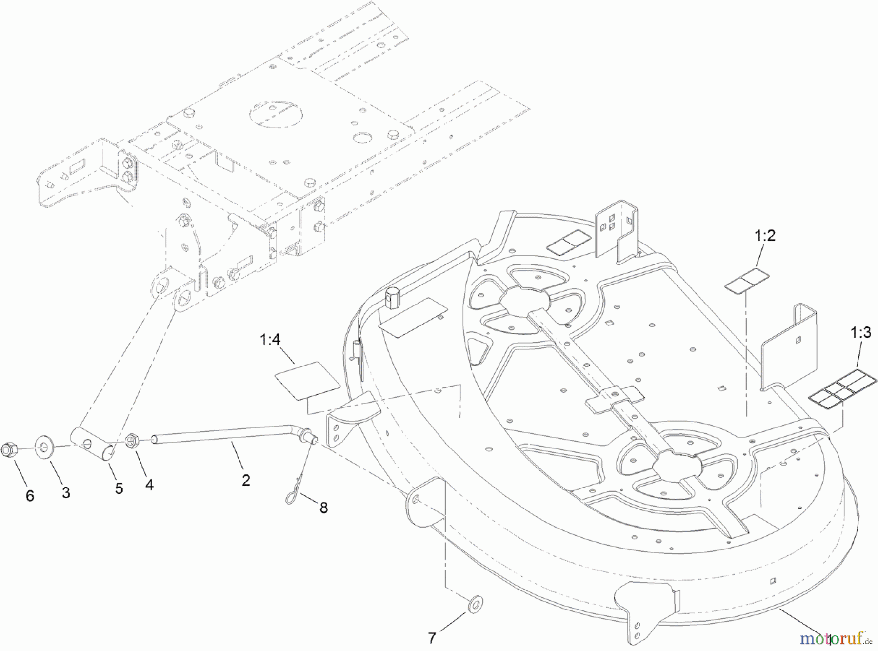 Toro Neu Mowers, Lawn & Garden Tractor Seite 1 71254 (XLS 380) - Toro XLS 380 Lawn Tractor, 2012 (SN 312000001-312999999) 38 INCH DECK ASSEMBLY