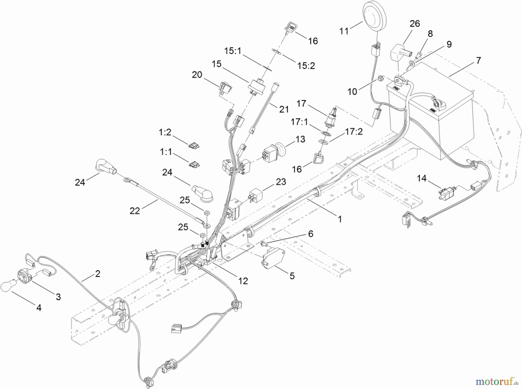 Toro Neu Mowers, Lawn & Garden Tractor Seite 1 71255 (XLS 420T) - Toro XLS 420T Lawn Tractor, 2011 (311000001-311999999) ELECTRICAL ASSEMBLY