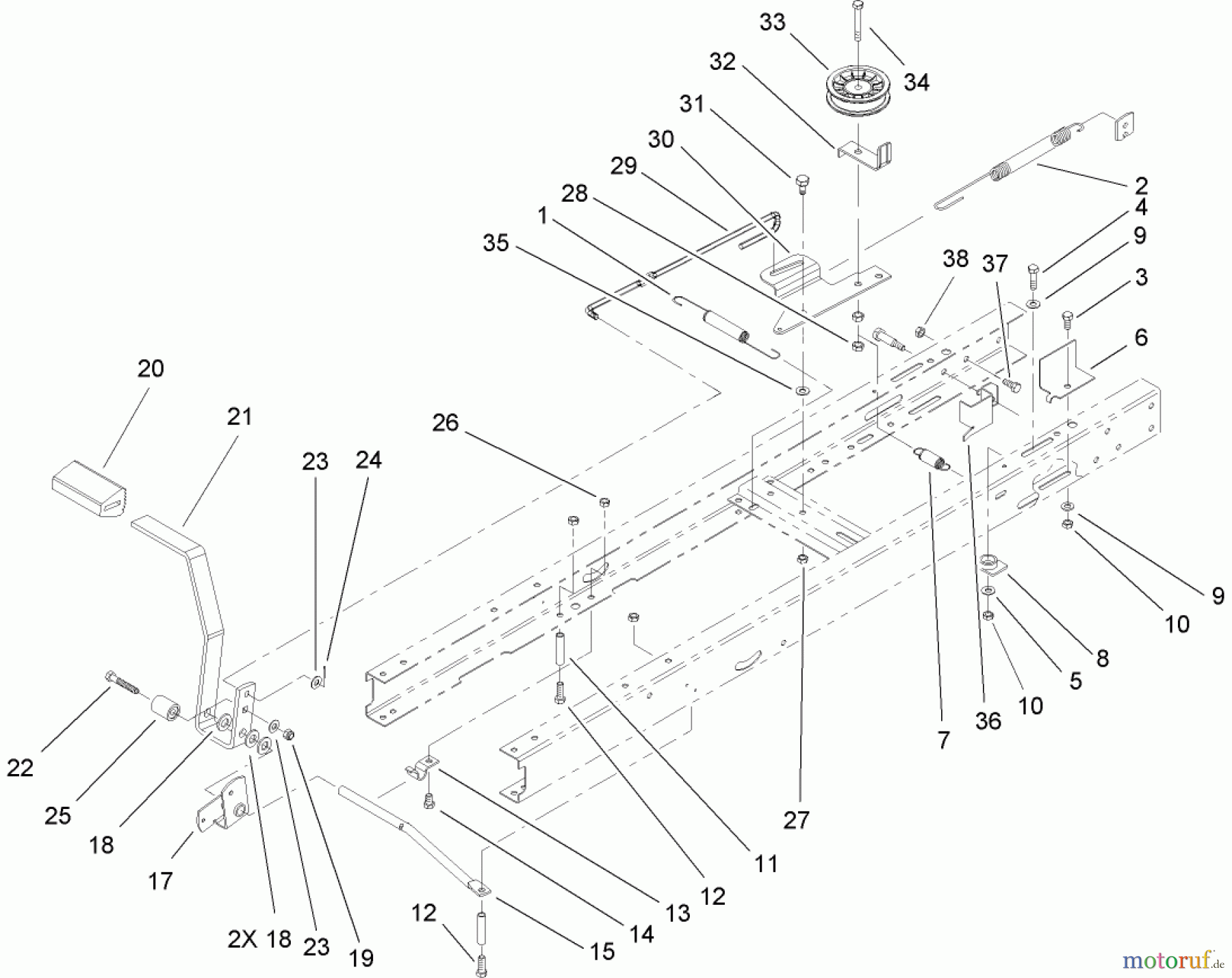  Toro Neu Mowers, Lawn & Garden Tractor Seite 1 71257 (XL 320) - Toro XL 320 Lawn Tractor, 2010 (310000001-310999999) TRACTION CLUTCH ASSEMBLY