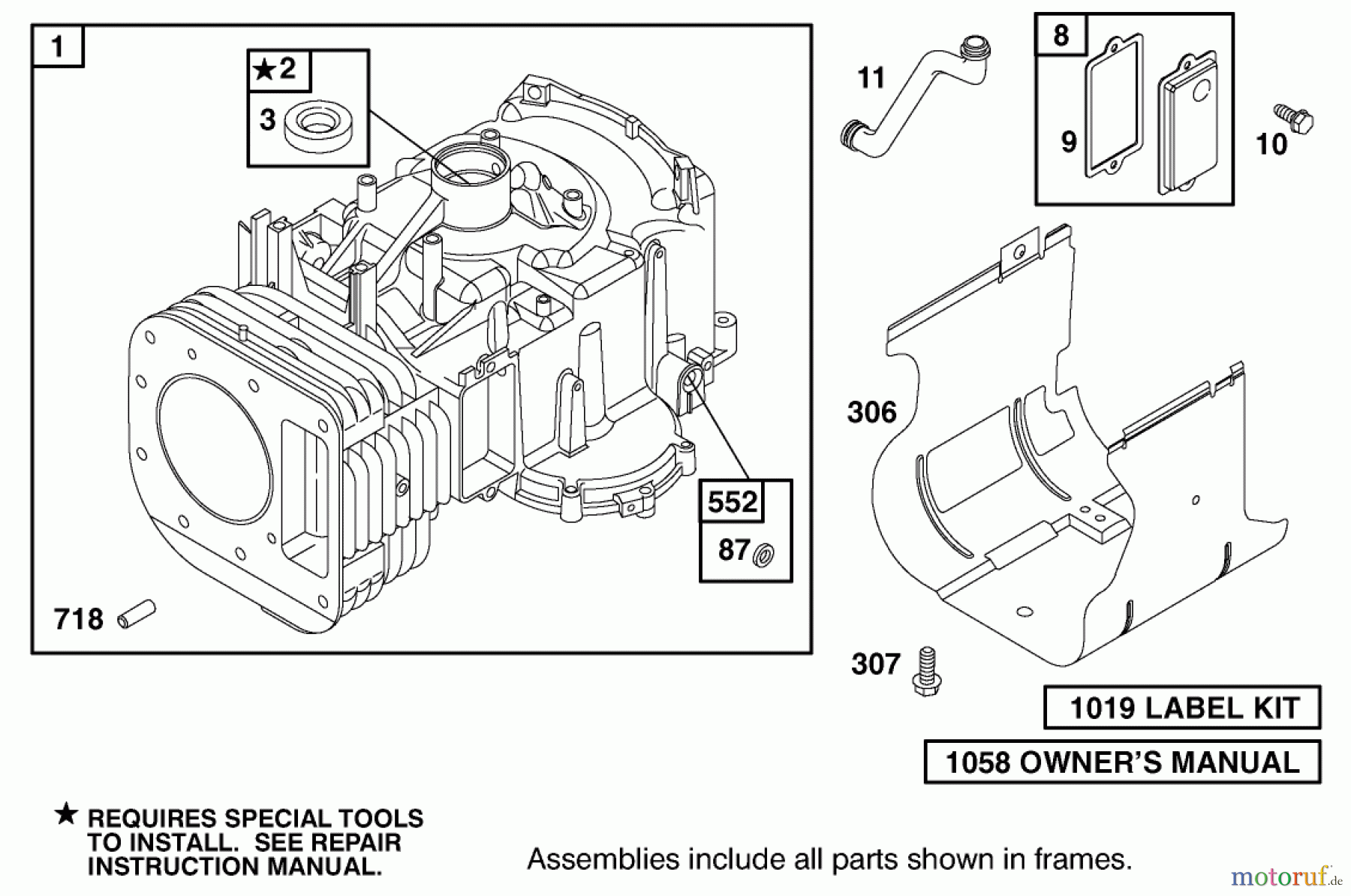 Toro Neu Mowers, Lawn & Garden Tractor Seite 1 71282 (17-44HXLE) - Toro 17-44HXLE Lawn Tractor, 2001 (210000001-210999999) ENGINE BRIGGS & STRATTON MODEL 312777-0128-E1 #1