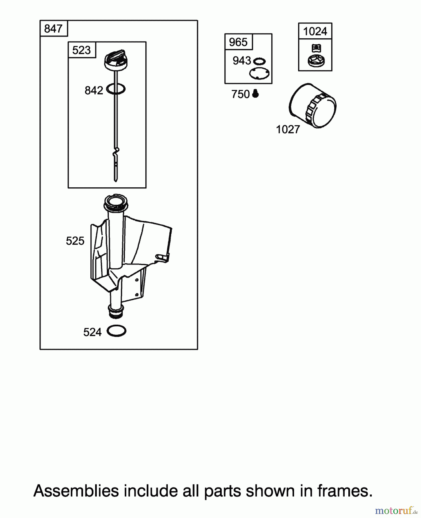 Toro Neu Mowers, Lawn & Garden Tractor Seite 1 71283 (17-44HXLE) - Toro 17-44HXLE Lawn Tractor, 2002 (220010001-220999999) OIL FILTER, TUBE AND PUMP ASSEMBLY ENGINE BRIGGS AND STRATTON MODEL 31F777-0123-E1