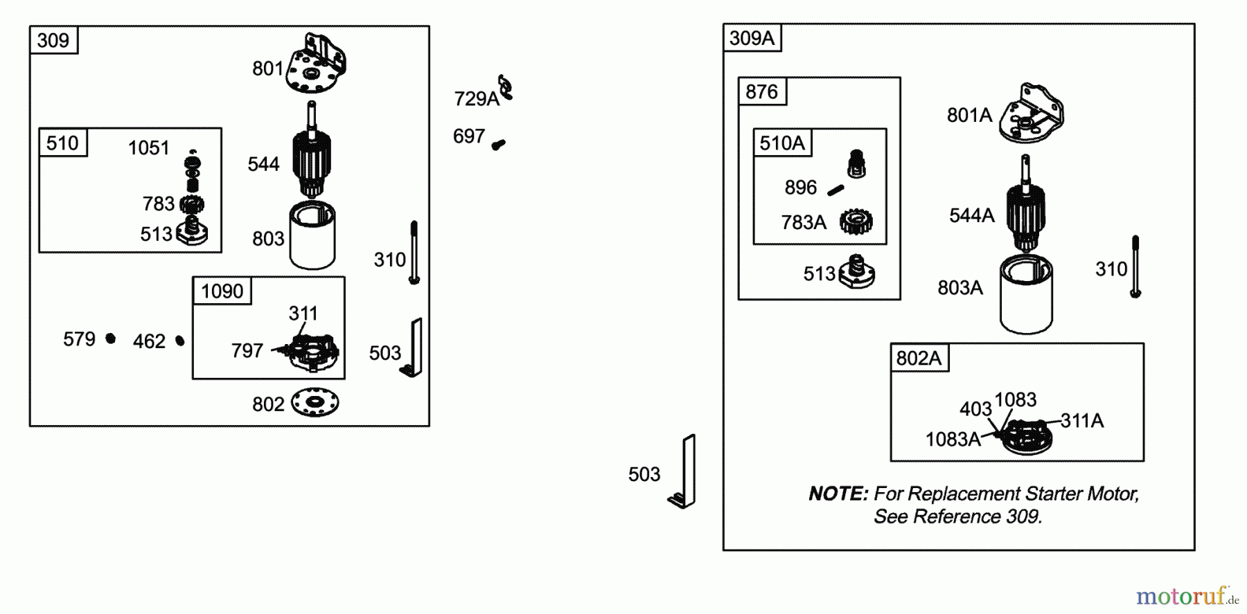 Toro Neu Mowers, Lawn & Garden Tractor Seite 1 71283 (17-44HXLE) - Toro 17-44HXLE Lawn Tractor, 2002 (220010001-220999999) STARTER ASSEMBLY ENGINE BRIGGS AND STRATTON MODEL 31F777-0123-E1