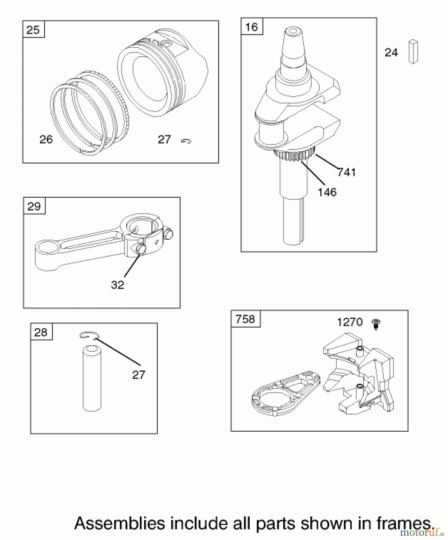 Toro Neu Mowers, Lawn & Garden Tractor Seite 1 71283 (17-44HXLE) - Toro 17-44HXLE Lawn Tractor, 2003 (230000001-230999999) CRANKSHAFT ASSEMBLY BRIGGS AND STRATTON 31F777-0123-E1