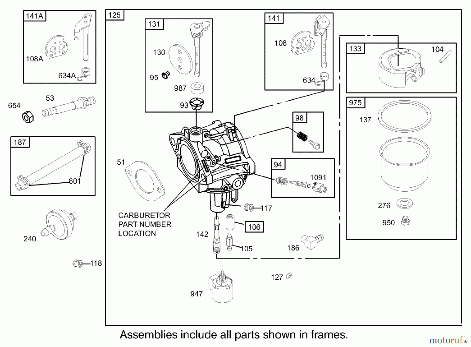 Toro Neu Mowers, Lawn & Garden Tractor Seite 1 71286 (XL 440H) - Toro XL 440H Lawn Tractor, 2005 (250000001-250999999) CARBURETOR ASSEMBLY BRIGGS AND STRATTON 31F777-0162-E1