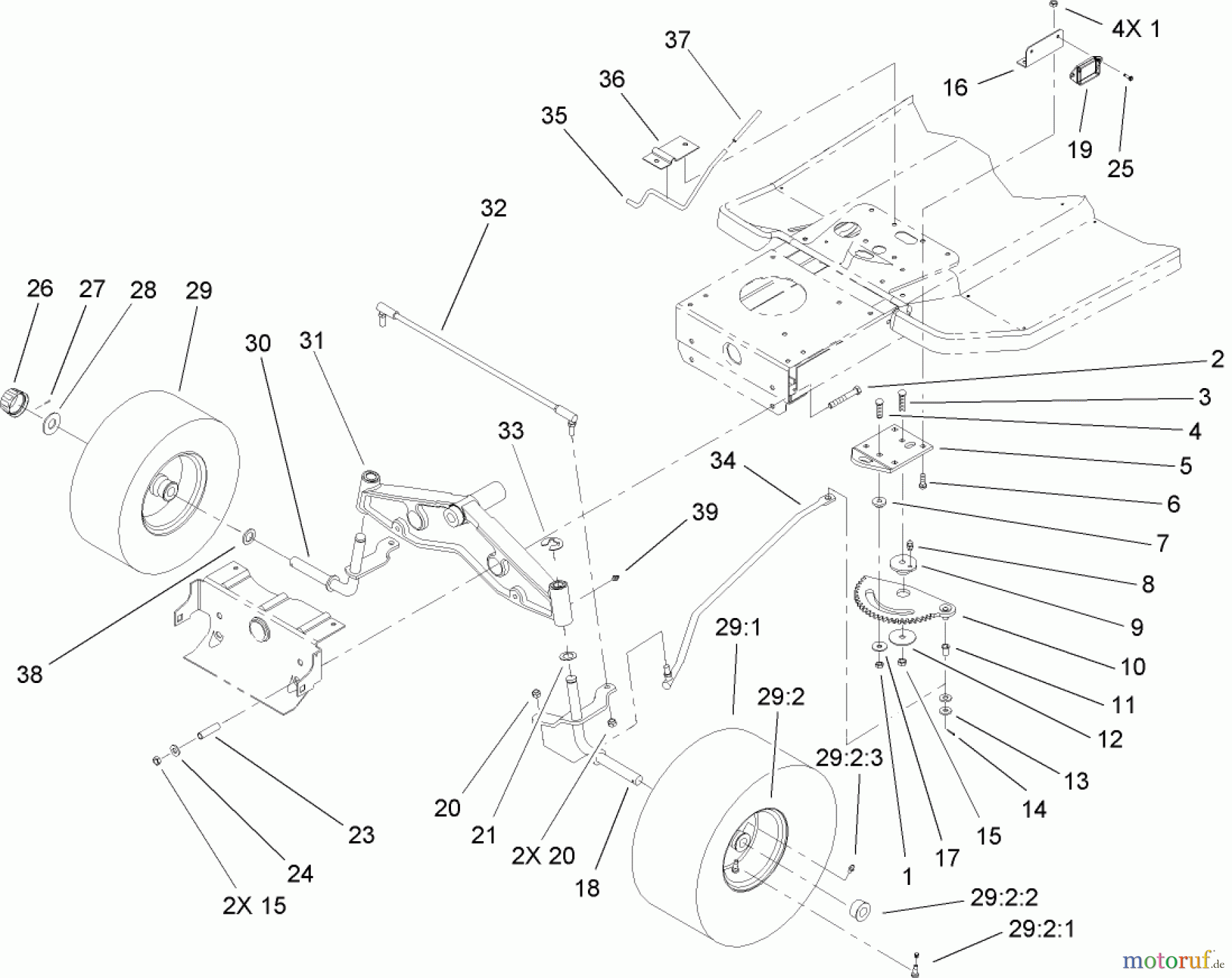 Toro Neu Mowers, Lawn & Garden Tractor Seite 1 71286 (XL 440H) - Toro XL 440H Lawn Tractor, 2006 (260000001-260999999) STEERING ASSEMBLY