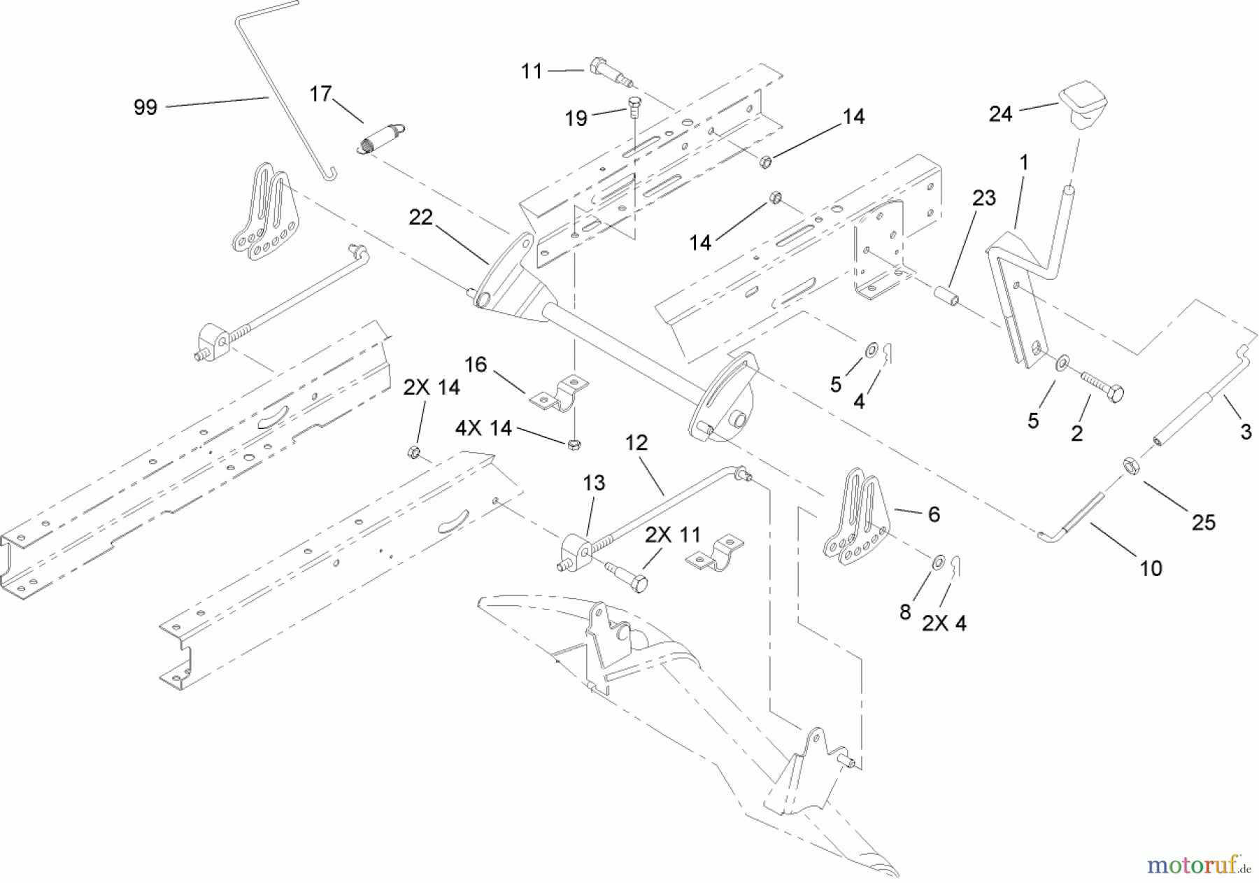  Toro Neu Mowers, Lawn & Garden Tractor Seite 1 71286 (XL 440H) - Toro XL 440H Lawn Tractor, 2007 (270000001-270999999) HEIGHT-OF-CUT ASSEMBLY