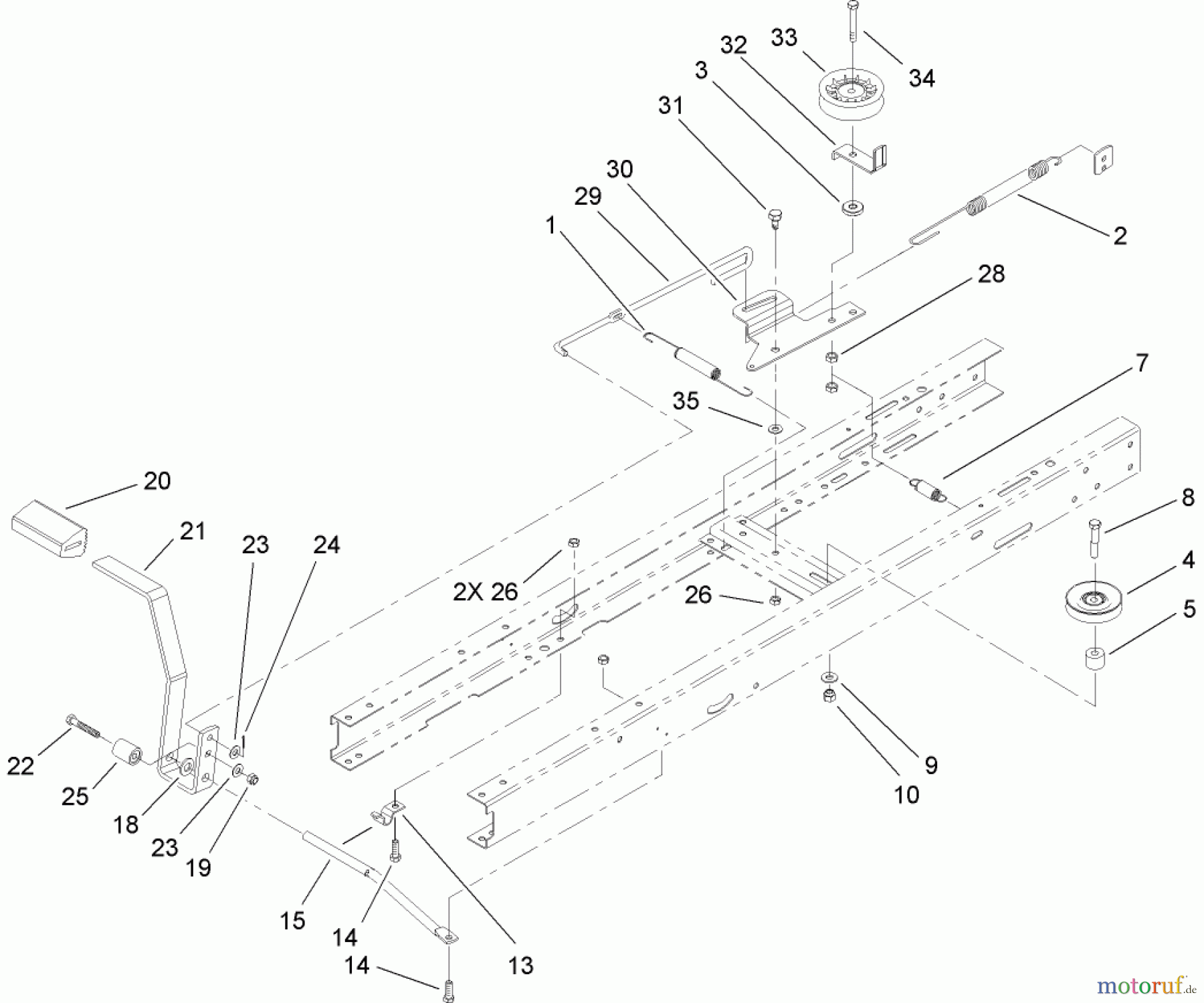  Toro Neu Mowers, Lawn & Garden Tractor Seite 1 71286 (XL 440H) - Toro XL 440H Lawn Tractor, 2007 (270000001-270999999) TRACTION BRAKE ASSEMBLY