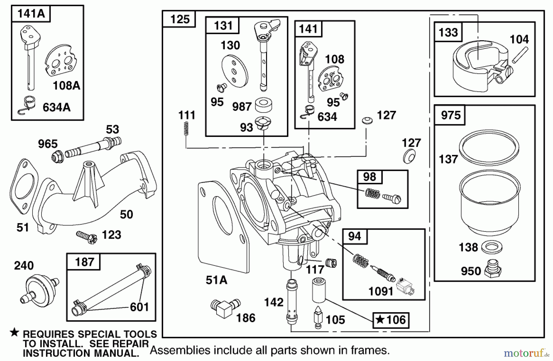 Toro Neu Mowers, Lawn & Garden Tractor Seite 1 71300 (12-32XL) - Toro 12-32XL Lawn Tractor, 2000 (200000001-200999999) ENGINE BRIGGS & STRATTON MODEL 284707-1148-E1 #4