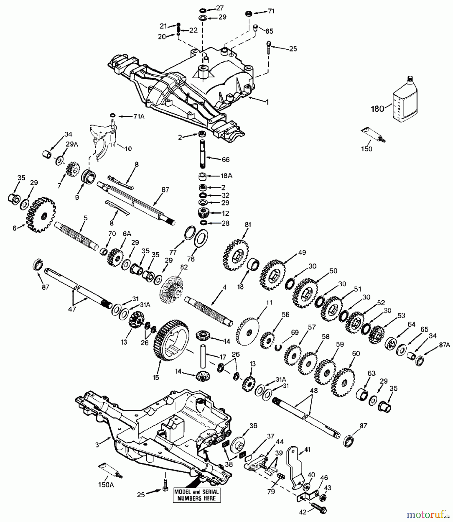 Toro Neu Mowers, Lawn & Garden Tractor Seite 1 71300 (12-32XL) - Toro 12-32XL Lawn Tractor, 2000 (200000001-200999999) PEERLESS TRANSAXLE MODEL MST 205-509