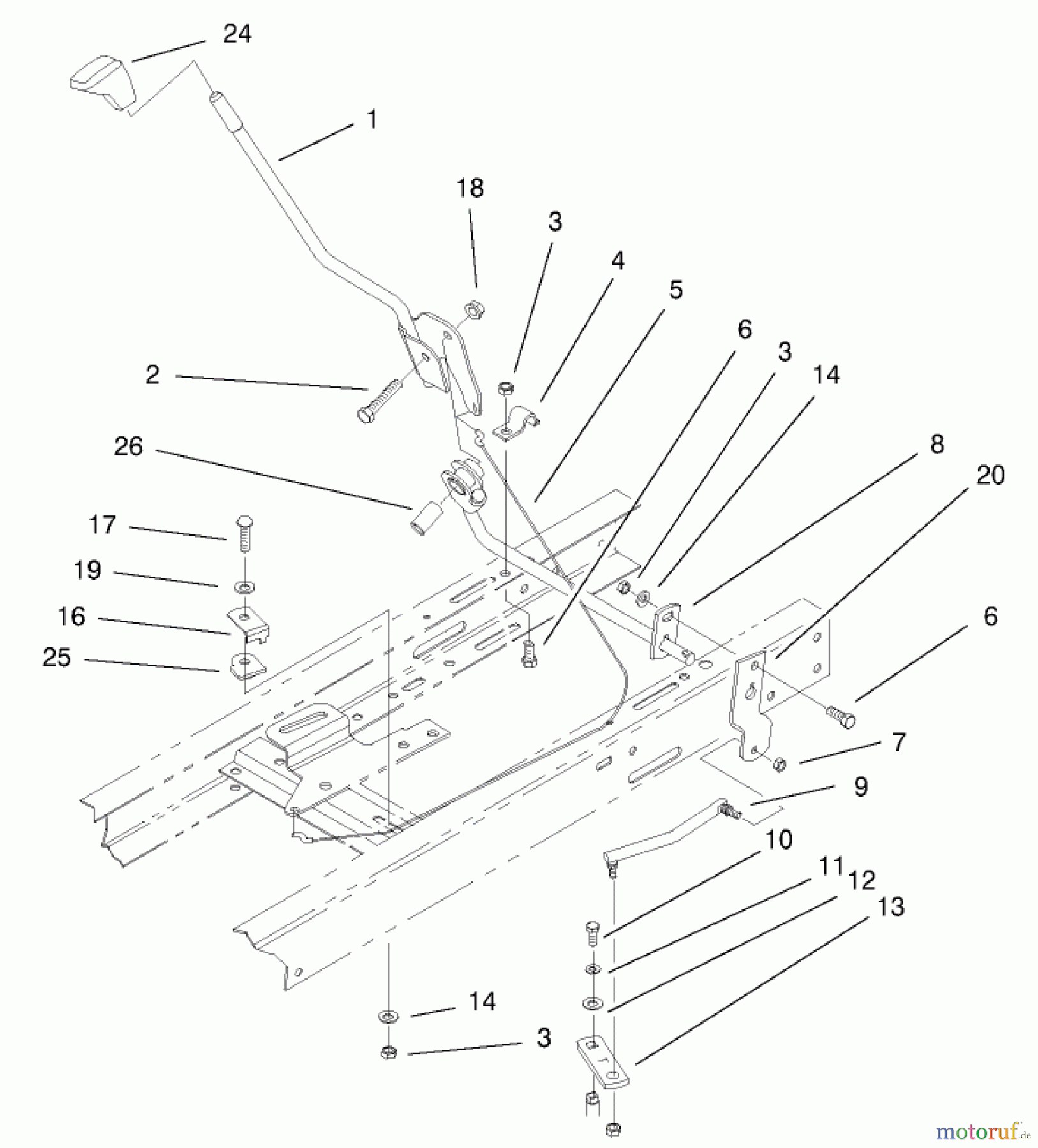 Toro Neu Mowers, Lawn & Garden Tractor Seite 1 71300 (12-32XL) - Toro 12-32XL Lawn Tractor, 2000 (200000001-200999999) SHIFTING COMPONENTS ASSEMBLY