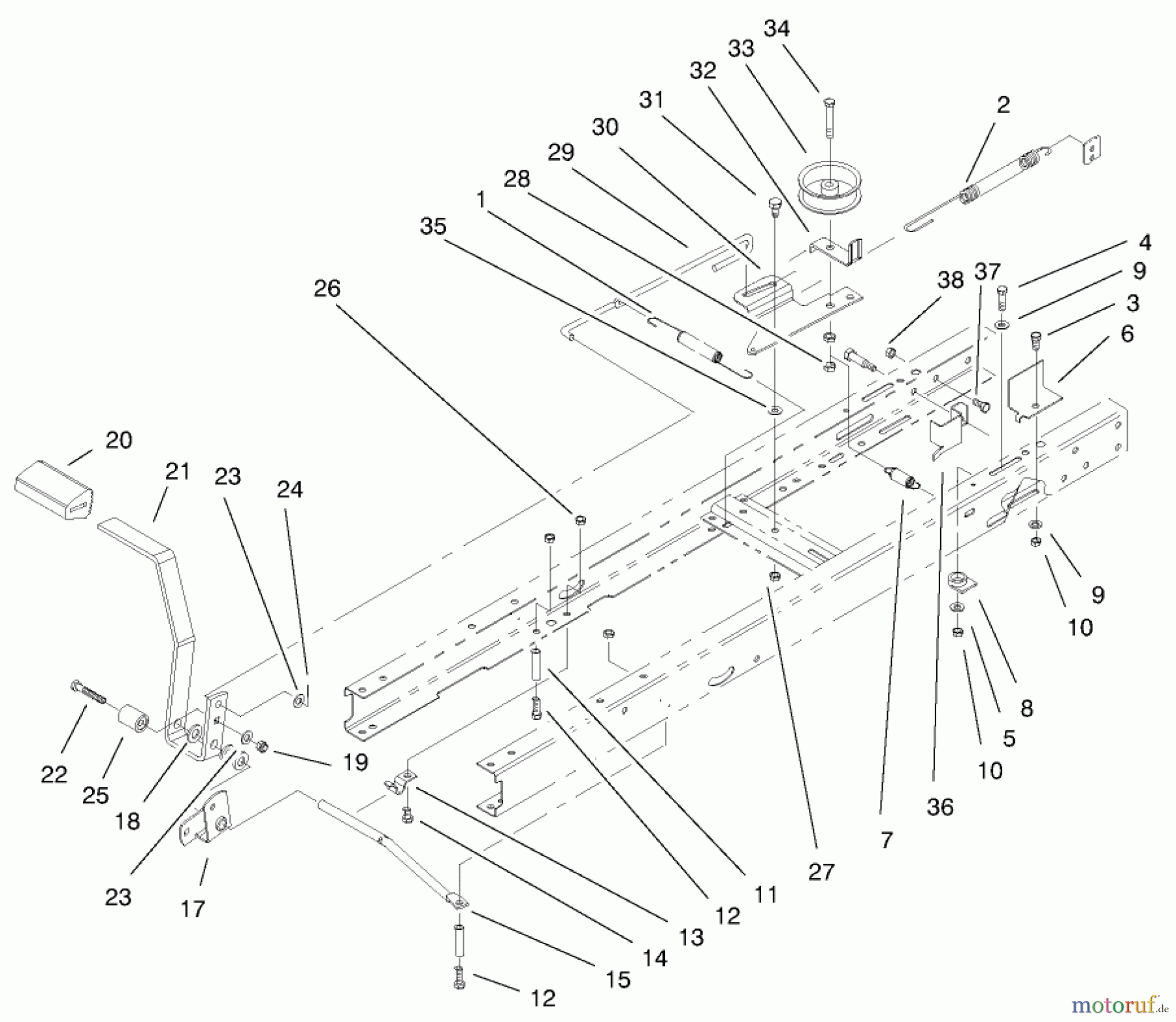 Toro Neu Mowers, Lawn & Garden Tractor Seite 1 71301 (12.5-32XLE) - Toro 12.5-32XLE Lawn Tractor, 2001 (210000001-210999999) TRACTION CLUTCH ASSEMBLY