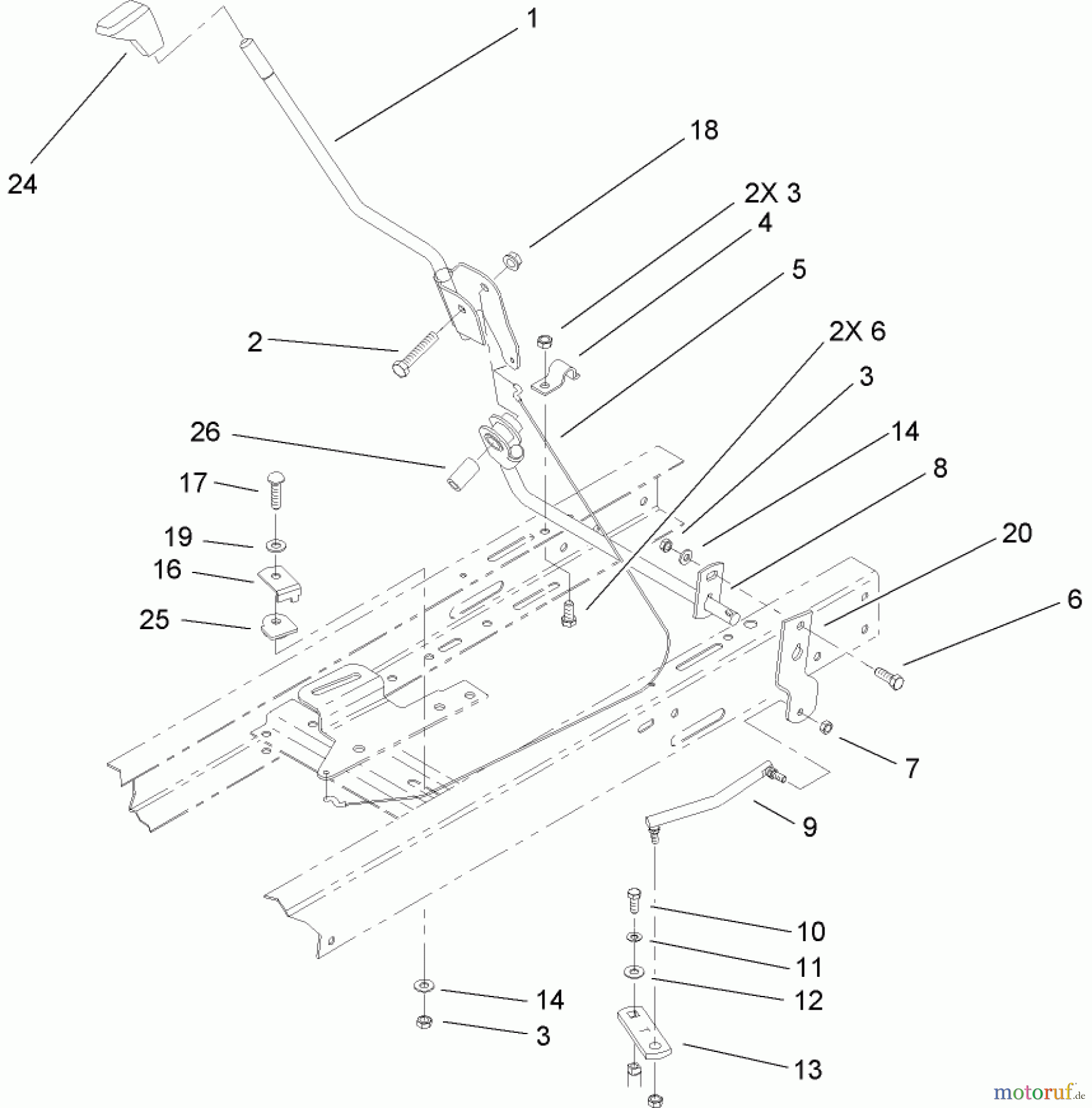 Toro Neu Mowers, Lawn & Garden Tractor Seite 1 71427 (XL 380) - Toro XL 380 Lawn Tractor, 2005 (250000001-250999999) SHIFT ASSEMBLY