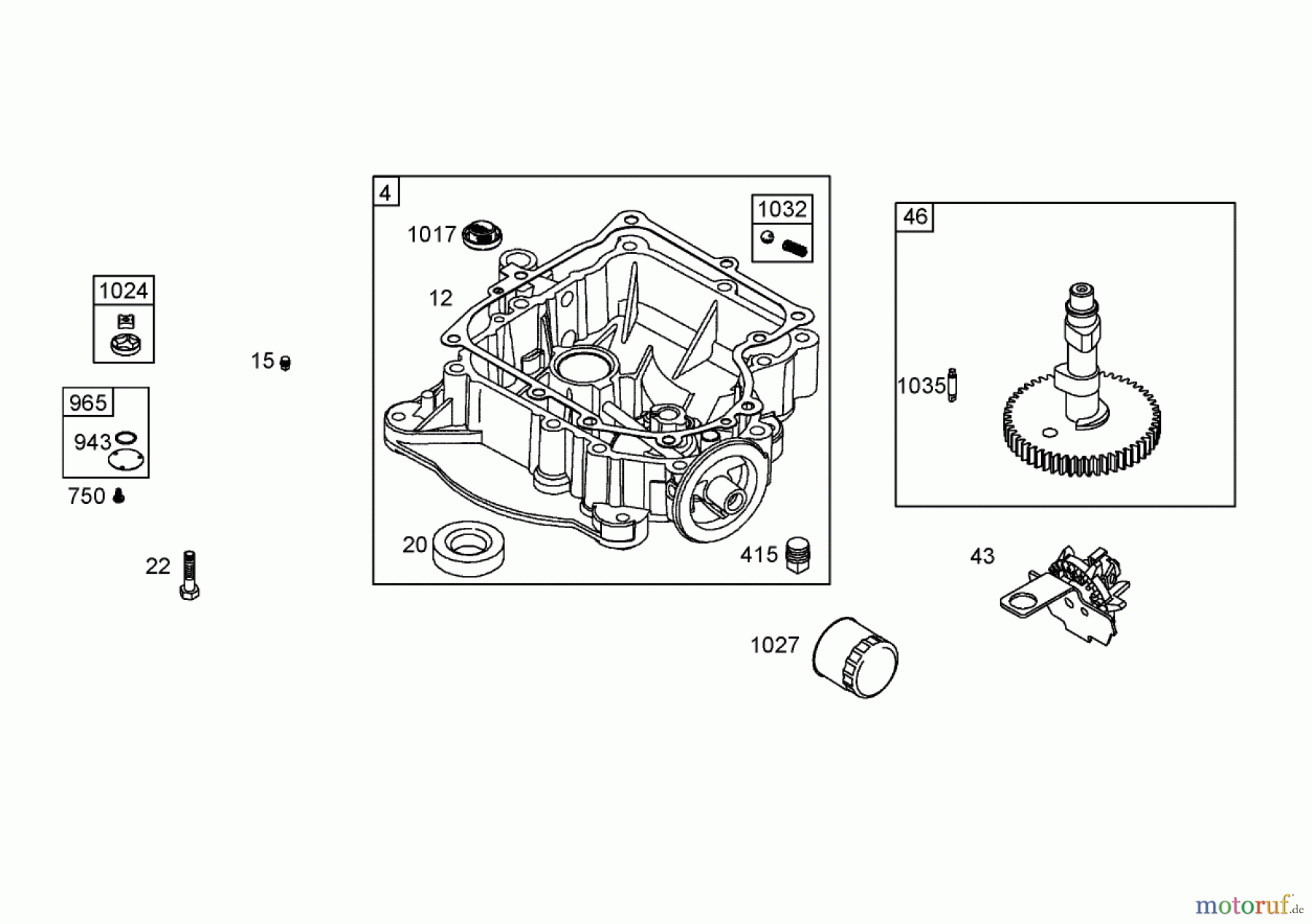 Toro Neu Mowers, Lawn & Garden Tractor Seite 1 71428 (XL 380H) - Toro XL 380H Lawn Tractor, 2005 (250000001-250999999) CRANKCASE ASSEMBLY BRIGGS AND STRATTON 286H77-0165-E1
