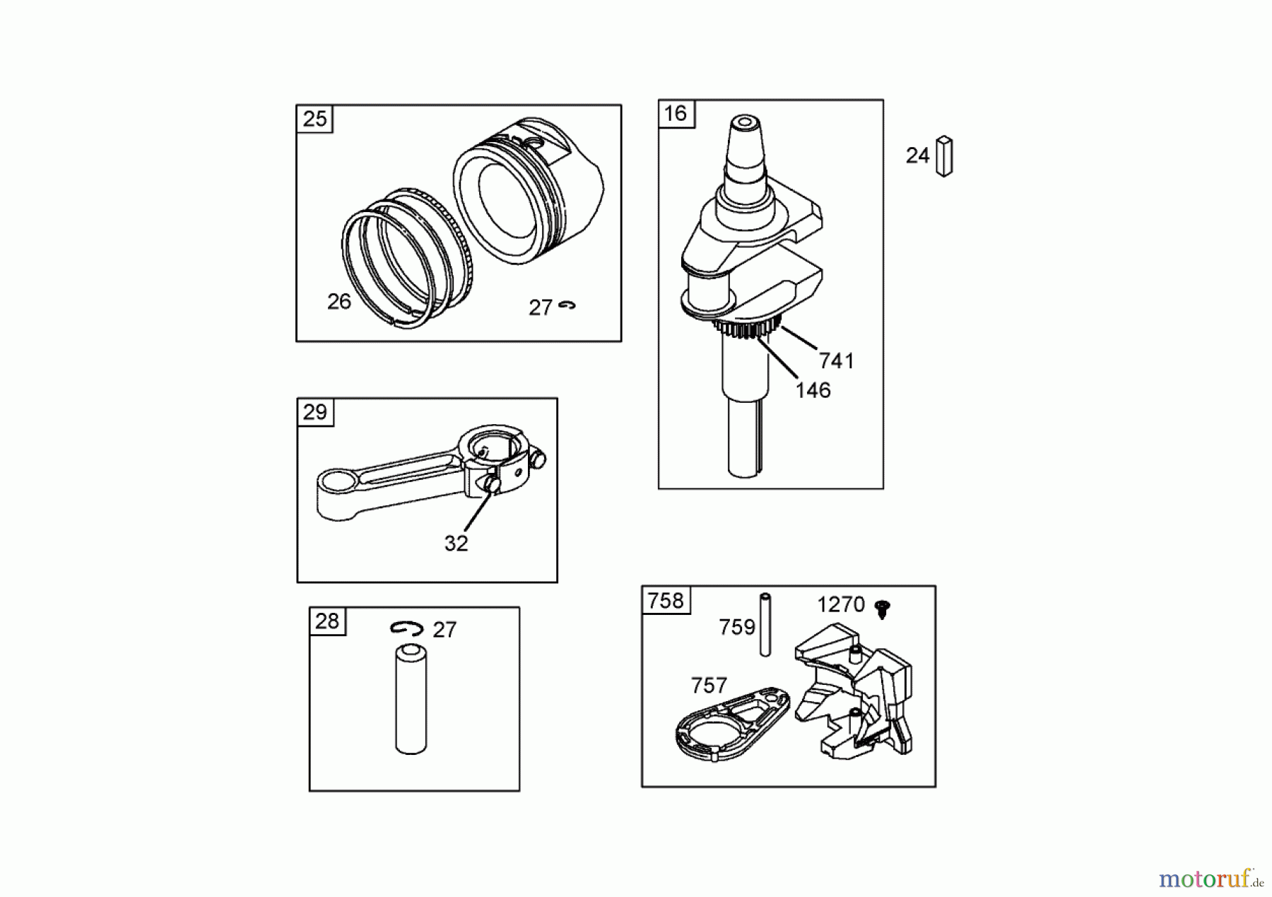 Toro Neu Mowers, Lawn & Garden Tractor Seite 1 71428 (XL 380H) - Toro XL 380H Lawn Tractor, 2005 (250000001-250999999) CRANKSHAFT ASSEMBLY BRIGGS AND STRATTON 286H77-0165-E1