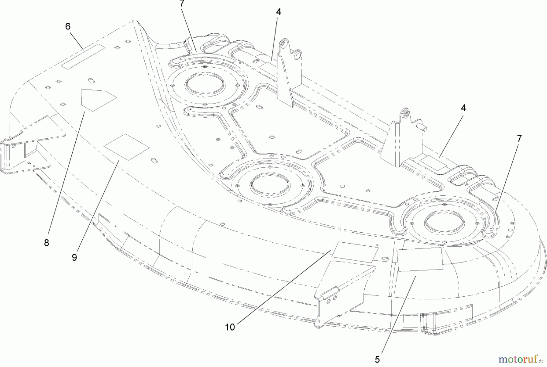  Toro Neu Mowers, Lawn & Garden Tractor Seite 1 71429 (XL 440H) - Toro XL 440H Lawn Tractor, 2005 (250000001-250999999) DECK ASSEMBLY NO. 95-6107