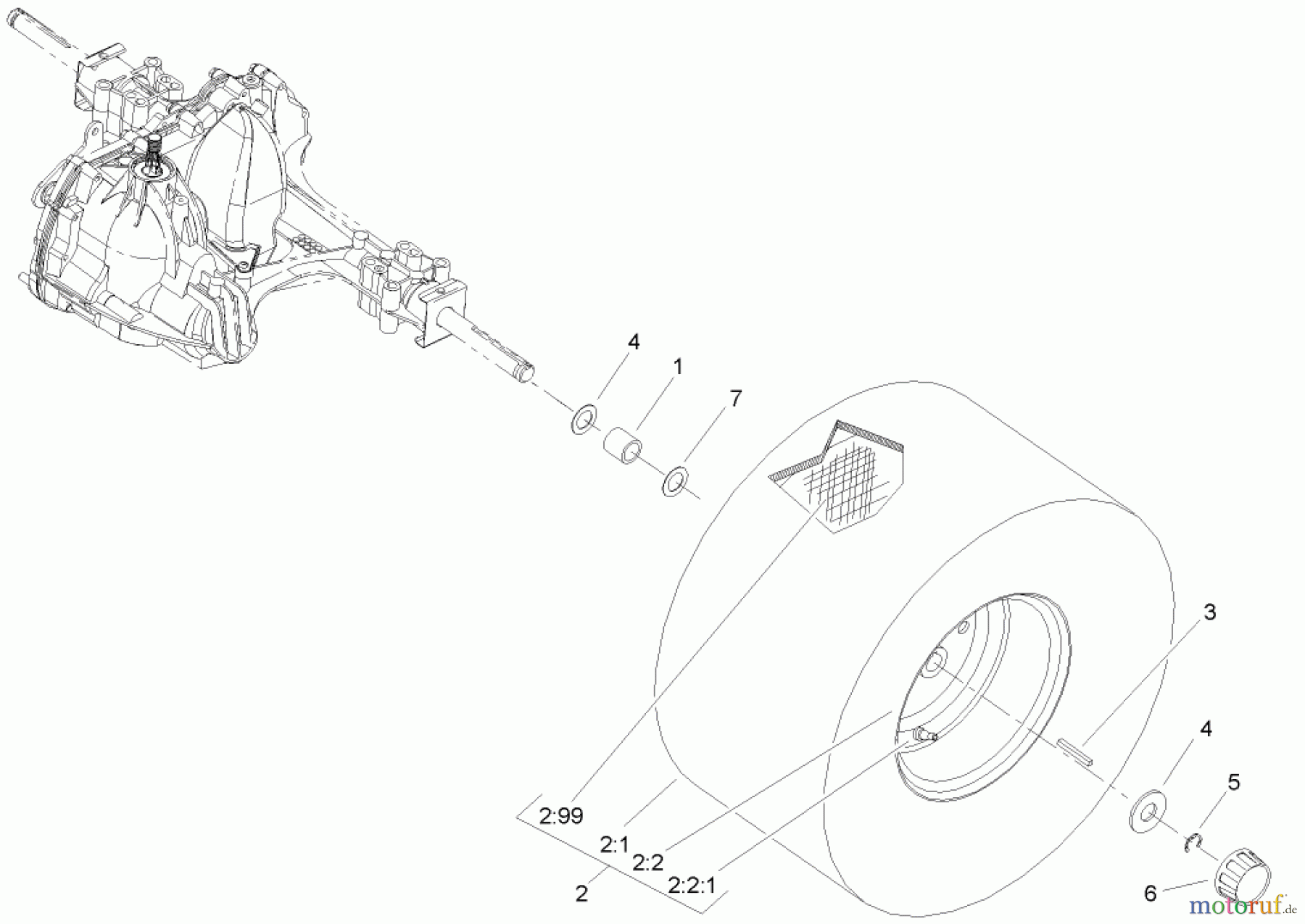 Toro Neu Mowers, Lawn & Garden Tractor Seite 1 71429 (XL 440H) - Toro XL 440H Lawn Tractor, 2005 (250000001-250999999) WHEEL AND TIRE ASSEMBLY