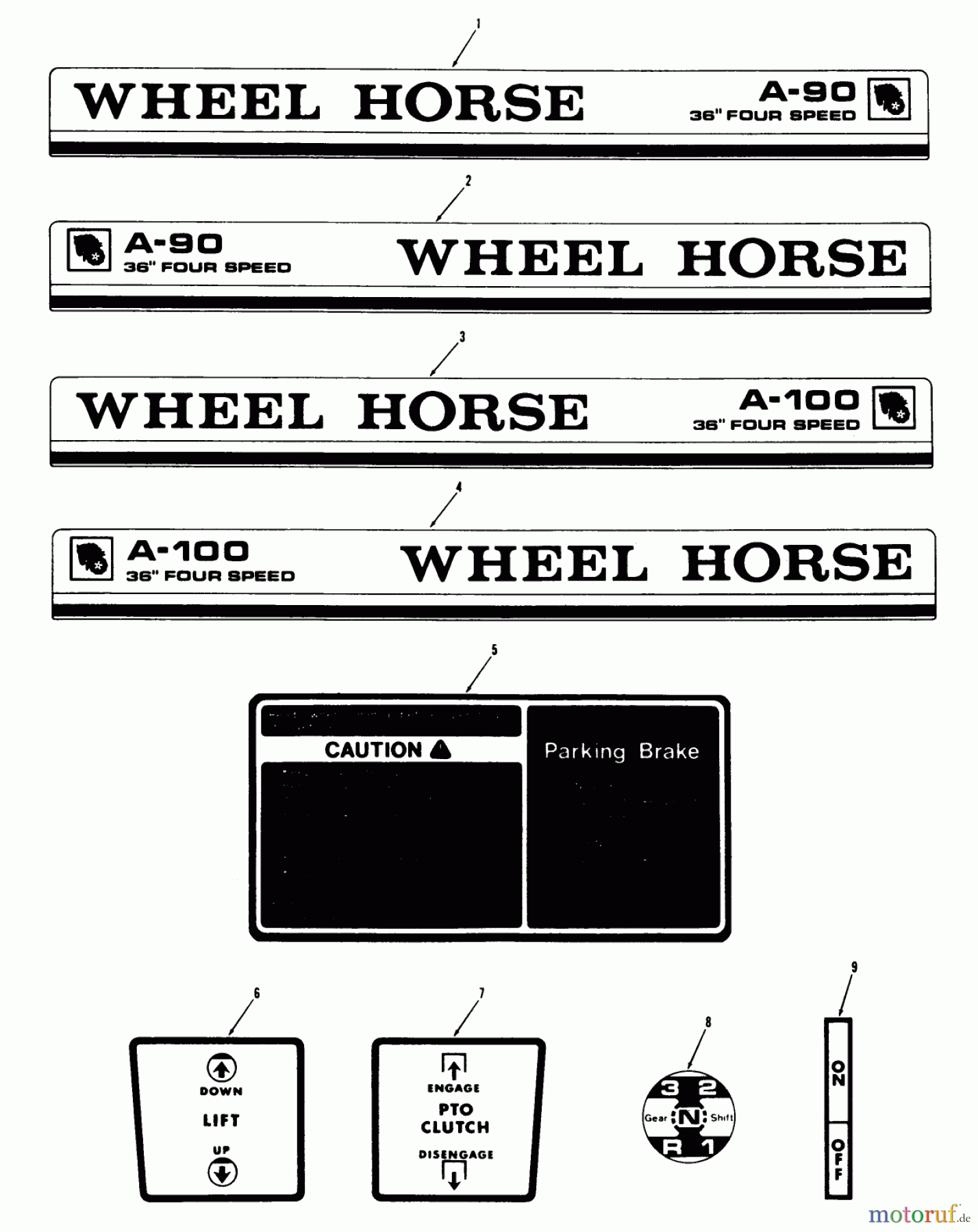 Toro Neu Mowers, Lawn & Garden Tractor Seite 1 72-10BP01 (A-100) - Toro A-100 36