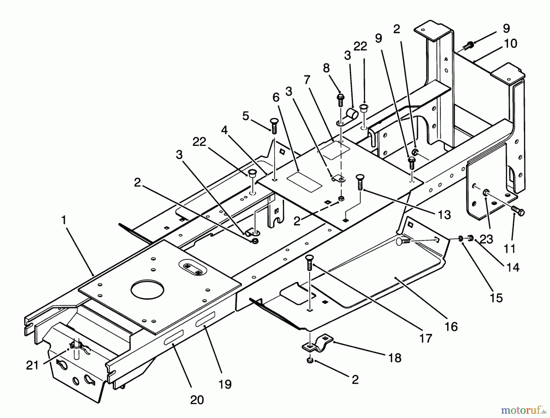 Toro Neu Mowers, Lawn & Garden Tractor Seite 1 72040 (244-5) - Toro 244-5 Yard Tractor, 1993 (3900001-3999999) MAIN FRAME ASSEMBLY