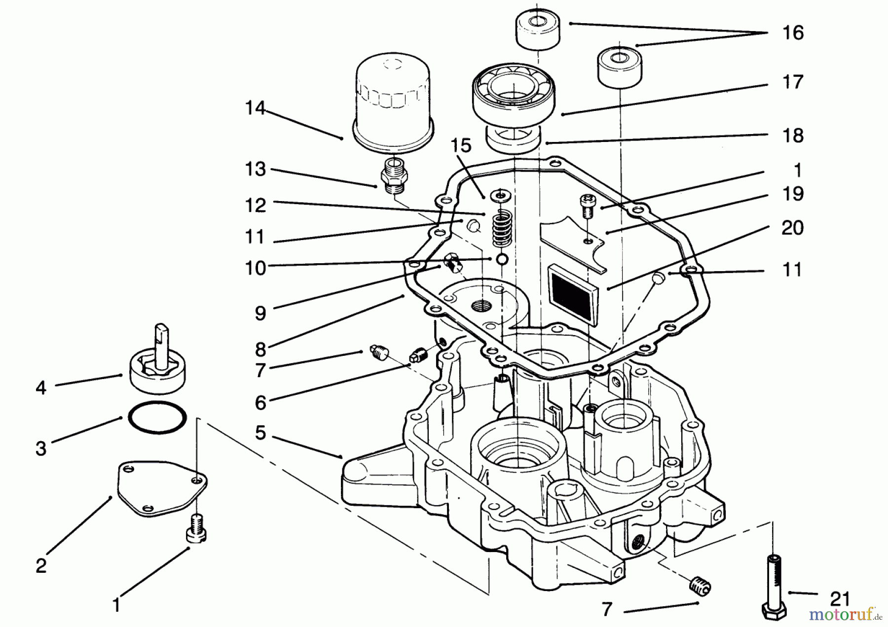Toro Neu Mowers, Lawn & Garden Tractor Seite 1 72040 (244-5) - Toro 244-5 Yard Tractor, 1993 (3900001-3999999) OIL BASE & PUMP ASSEMBLY