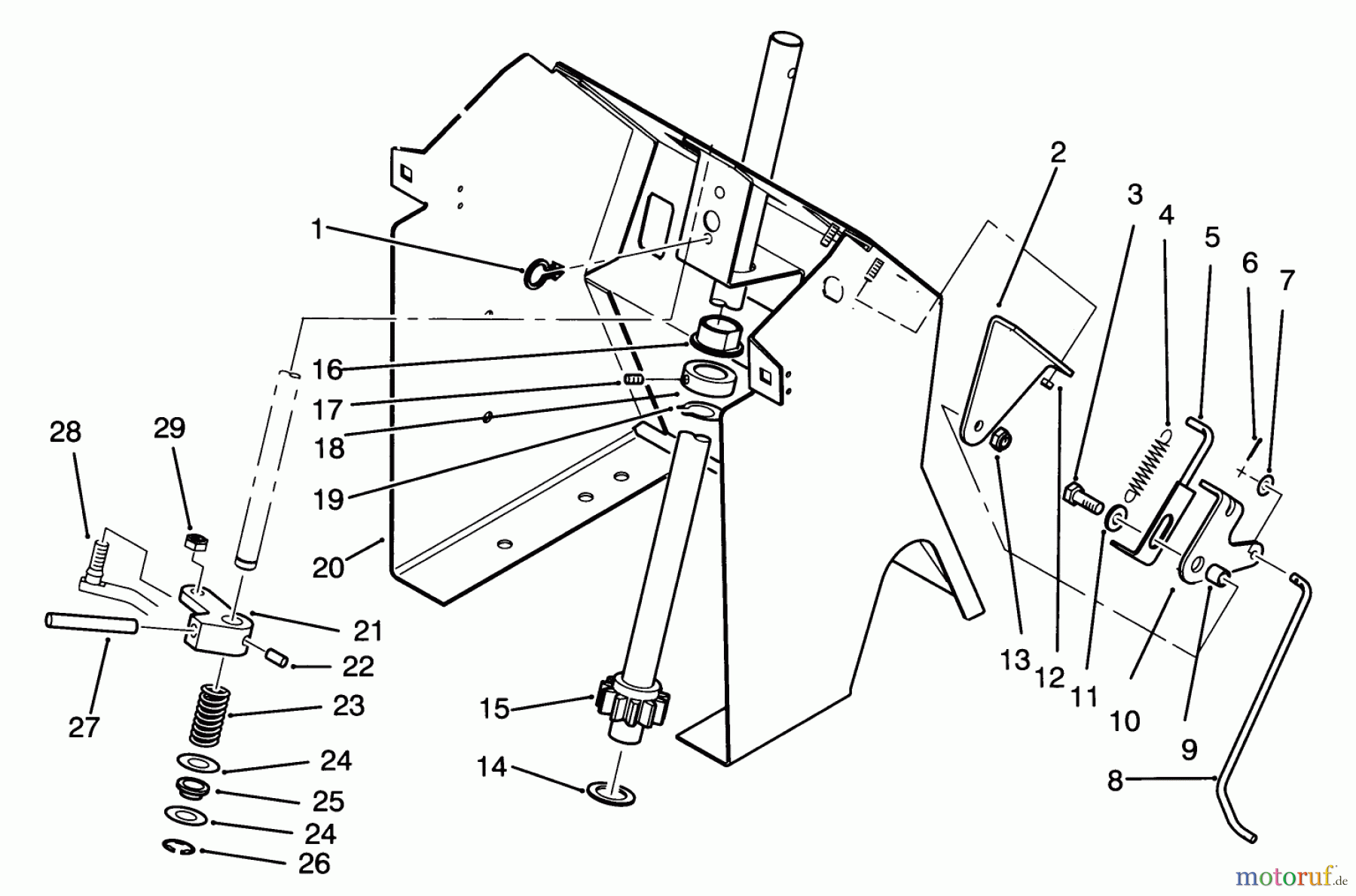 Toro Neu Mowers, Lawn & Garden Tractor Seite 1 72040 (244-5) - Toro 244-5 Yard Tractor, 1993 (3900001-3999999) STEERING SHAFT AND INDICATOR ASSEMBLY