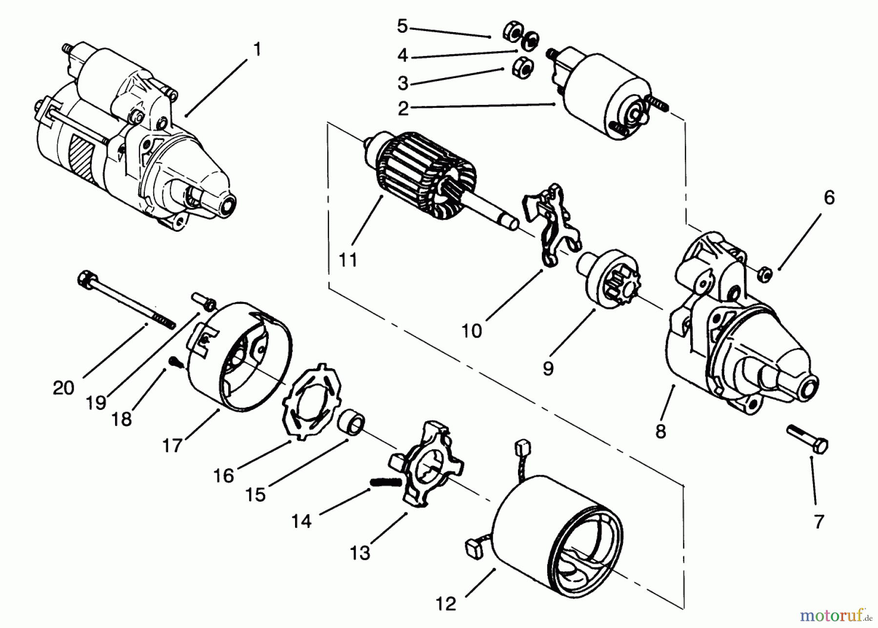Toro Neu Mowers, Lawn & Garden Tractor Seite 1 72041 (244-H) - Toro 244-H Yard Tractor, 1993 (3900001-3999999) STARTER ASSEMBLY